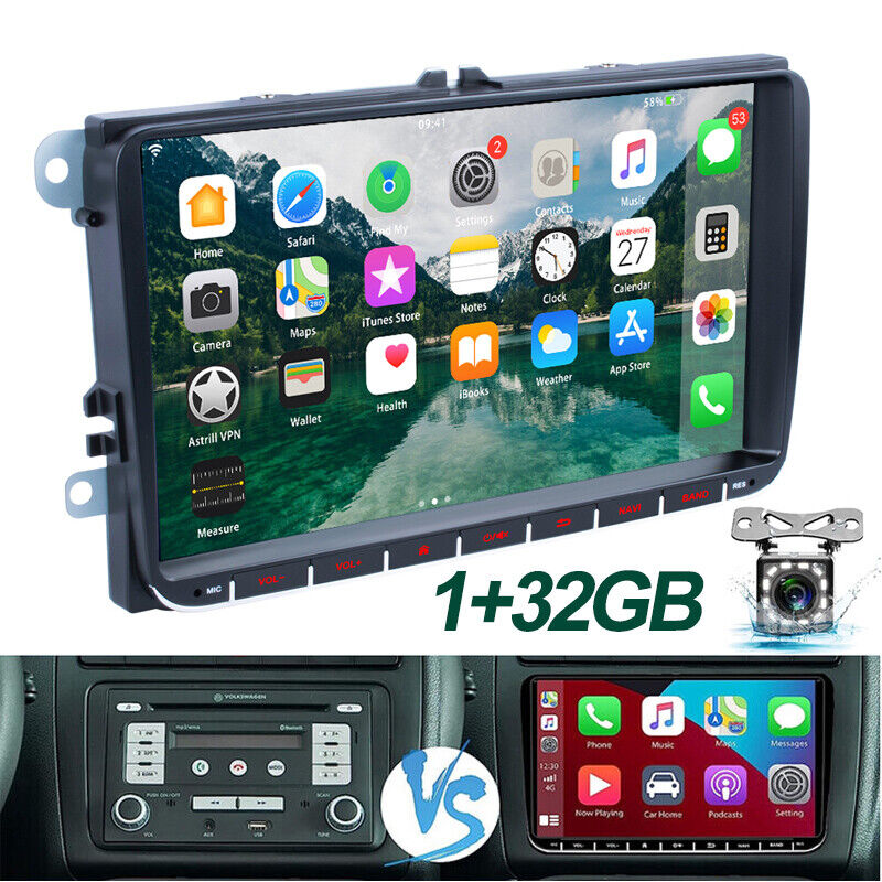 For VW Golf MK5 MK6 Passat Jetta Apple Carplay Car Radio Auto Stereo Player GPS