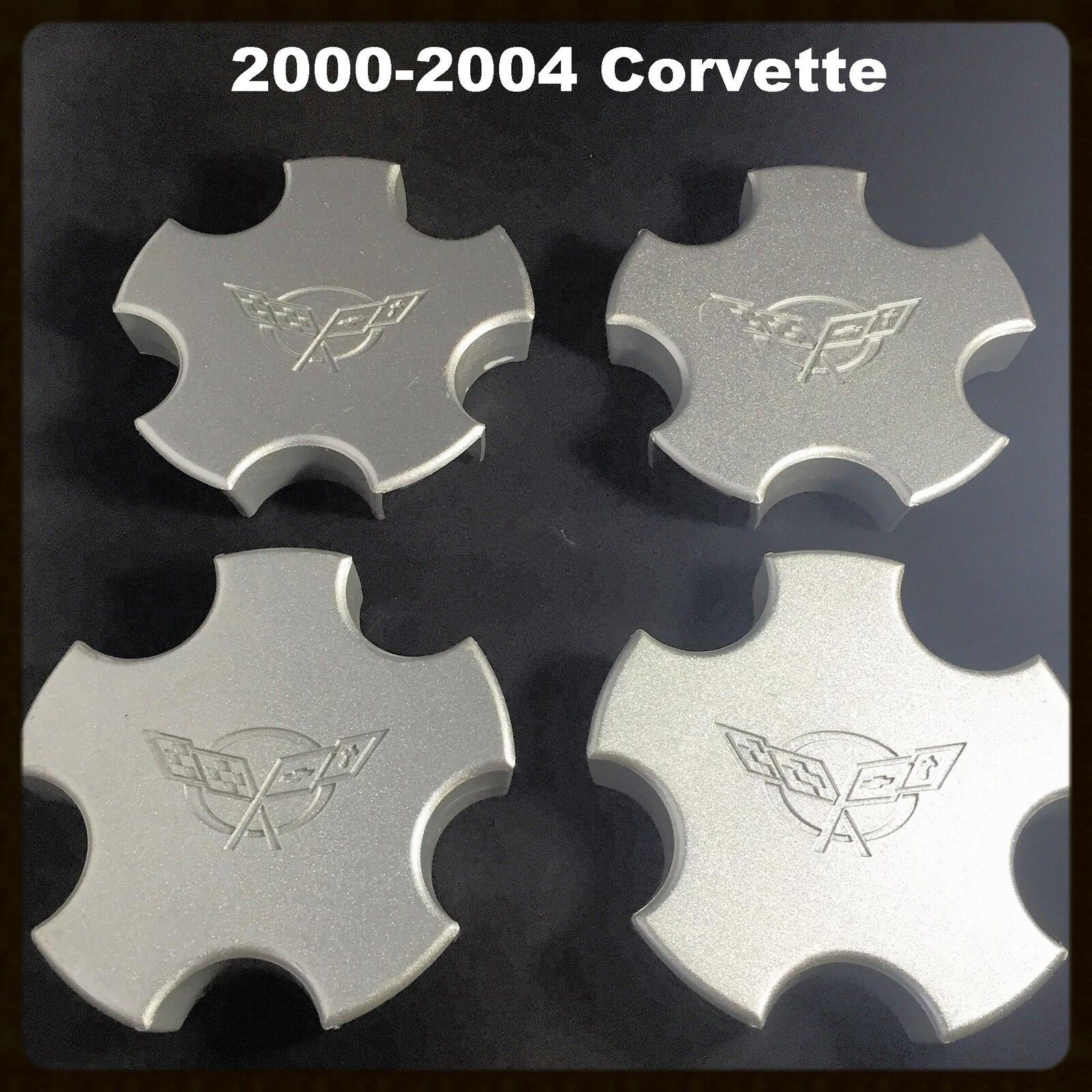 OEM Set of 4 2000-2004 Chevy Chevrolet Corvette CENTER CAPS 9593475 5105
