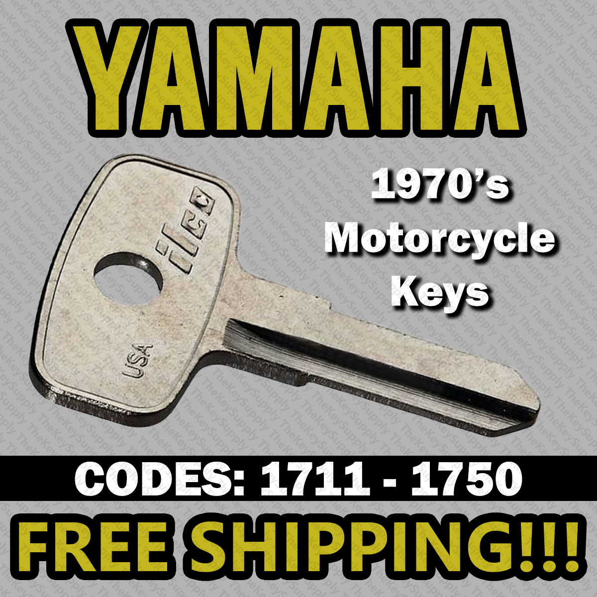 1970's Yamaha Motorcycle Replacement Key Cut to Your Code 1711 - 1750