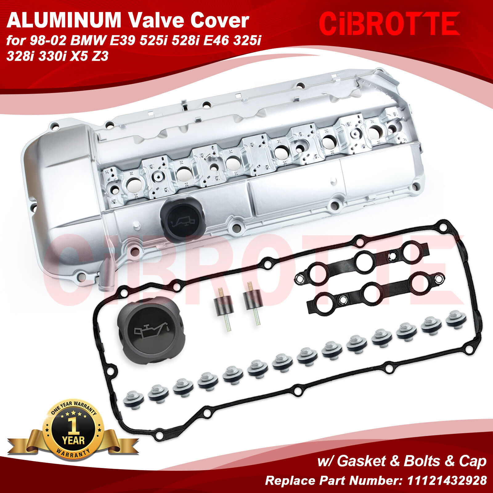 Upgrade Performance Aluminum Valve Cover for 98-02 BMW E39 E46 325i 328i 330i👍