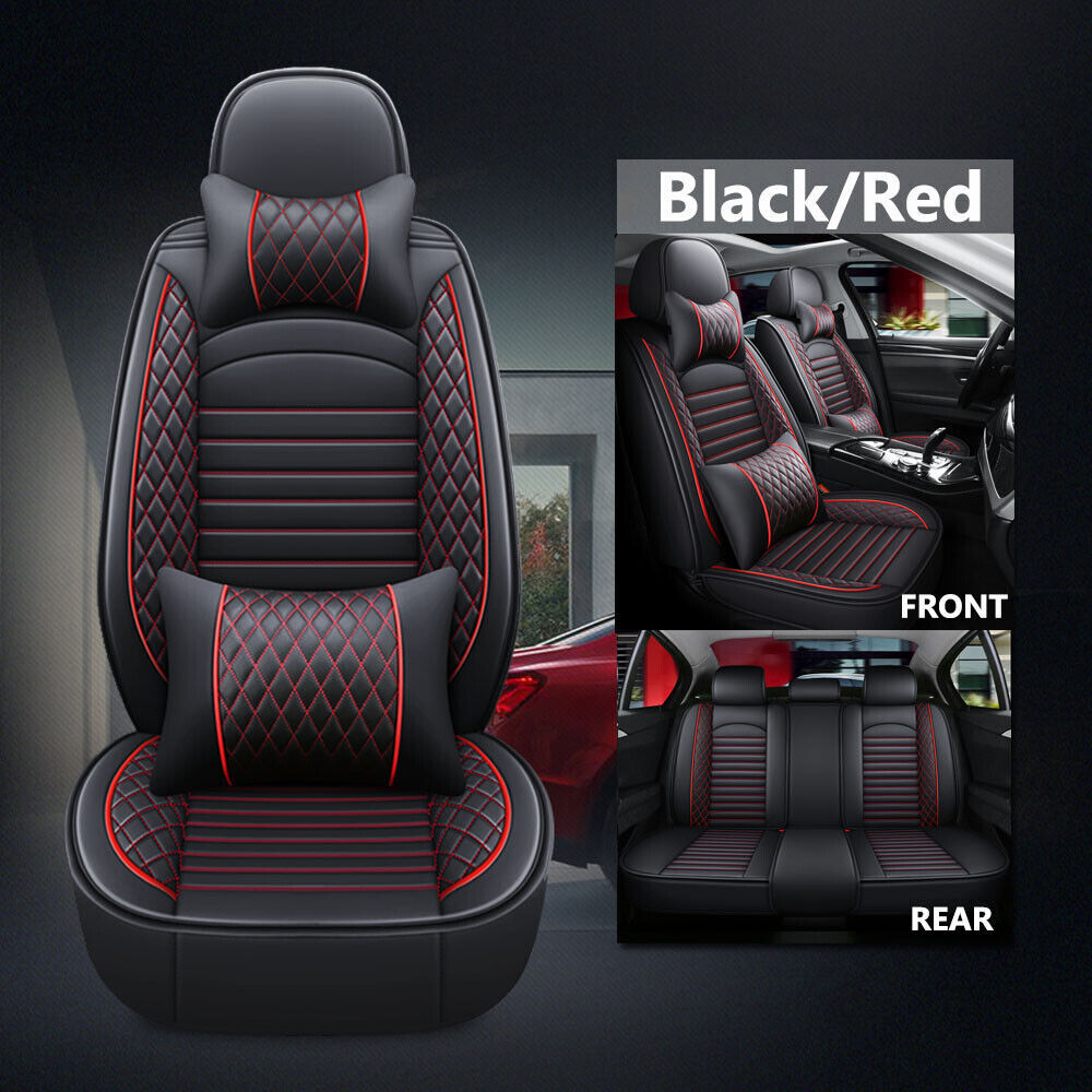 For Audi Car Seat Covers Full Set Deluxe Faux Leather 5-Seats Front Rear Cushion