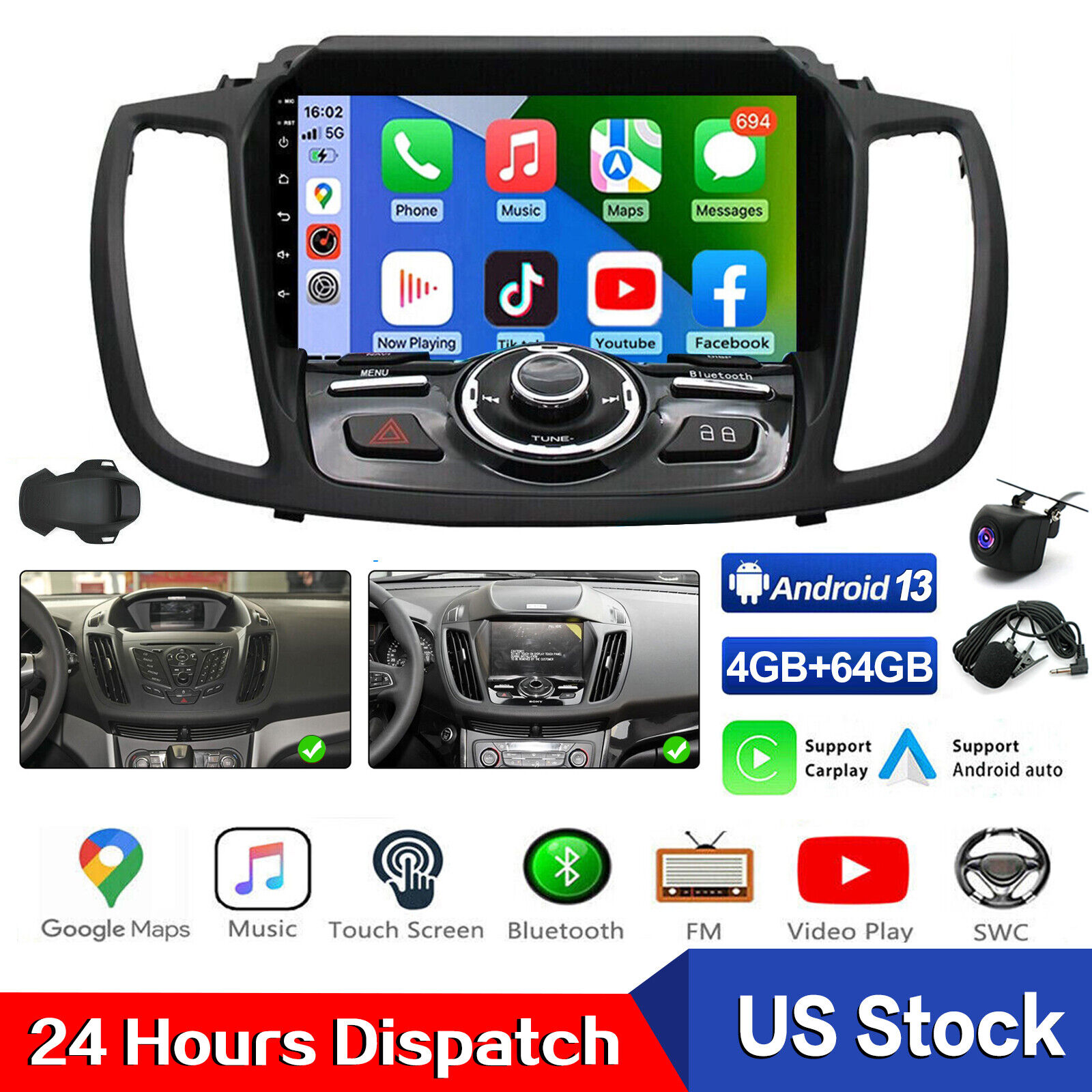 Android 13 For 2013-2019 Ford Escape 9\