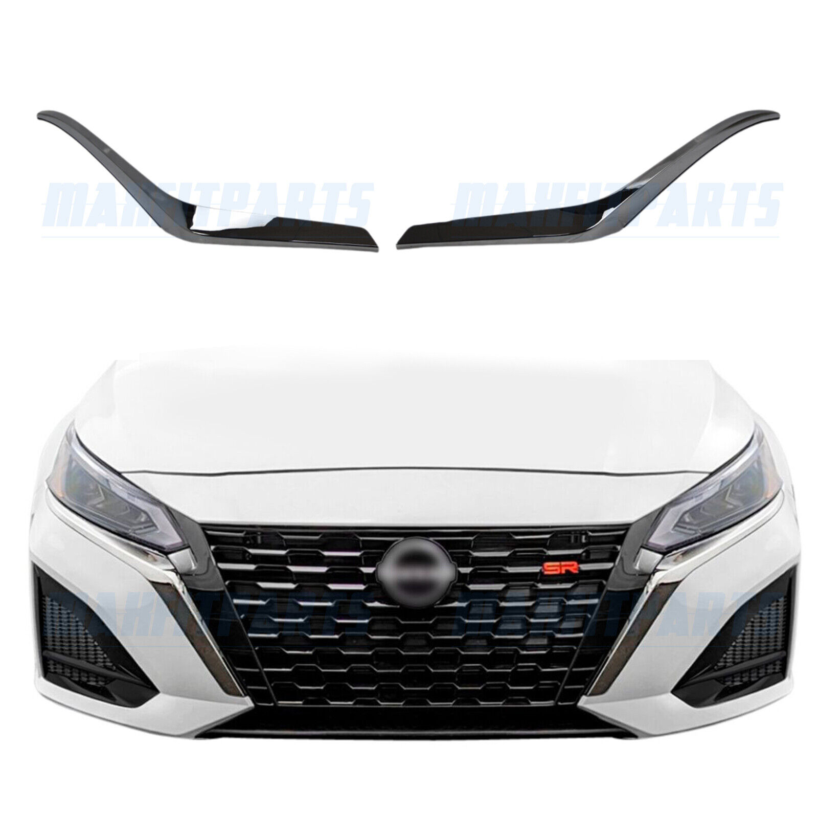 For 2023 2024 Nissan Altima Front Grille Molding Trim Left & Right Cray Chrome