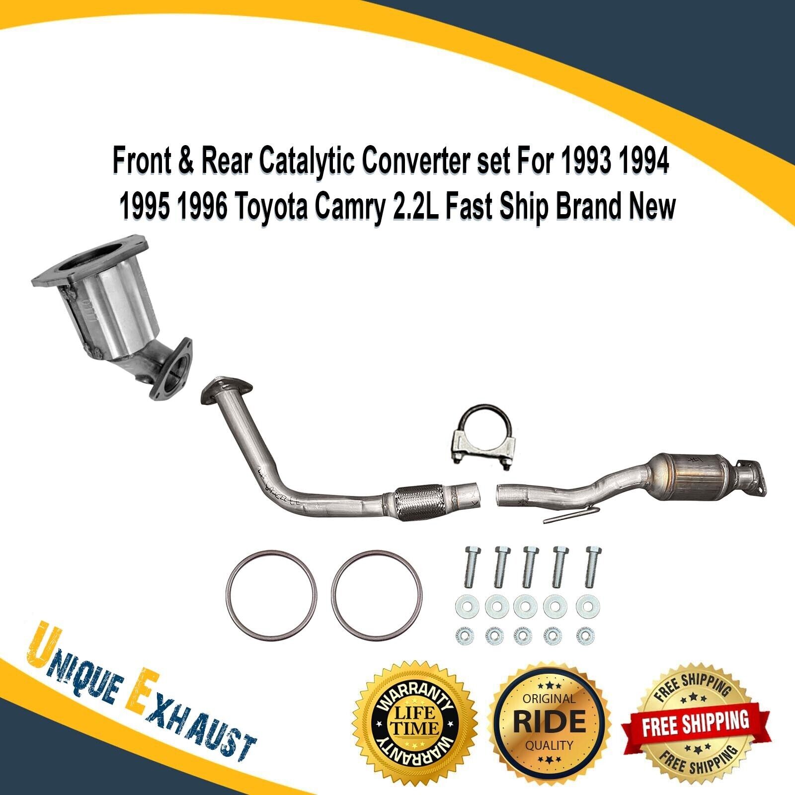 Front & Rear Catalytic Converter Set for 1993 1994 1995 1996 Toyota Camry 2.2L