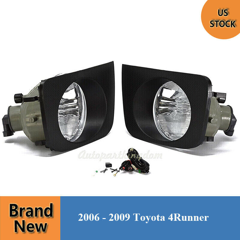 FL7007 Kit Front Pair Fog Lights Bumper Lamps Clear Fits 06-09 Toyota 4Runner