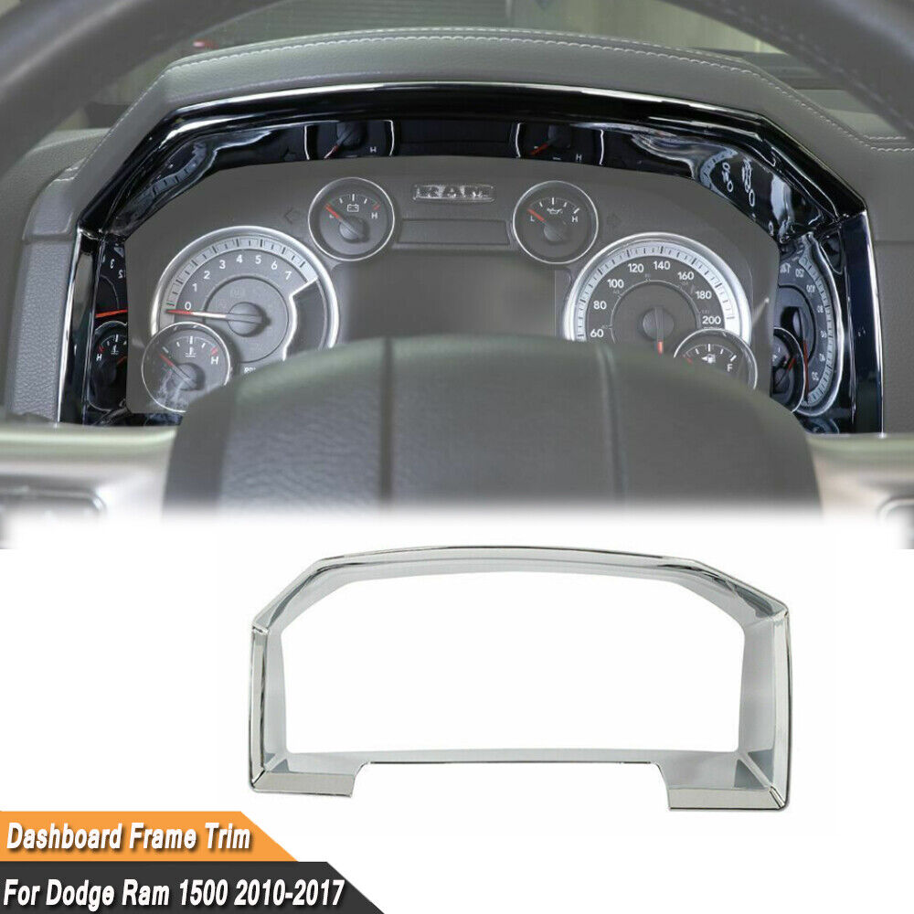 For 2012-17 Dodge Ram 1500 Console Dashboard Frame Cover Trim Chrome Accessories
