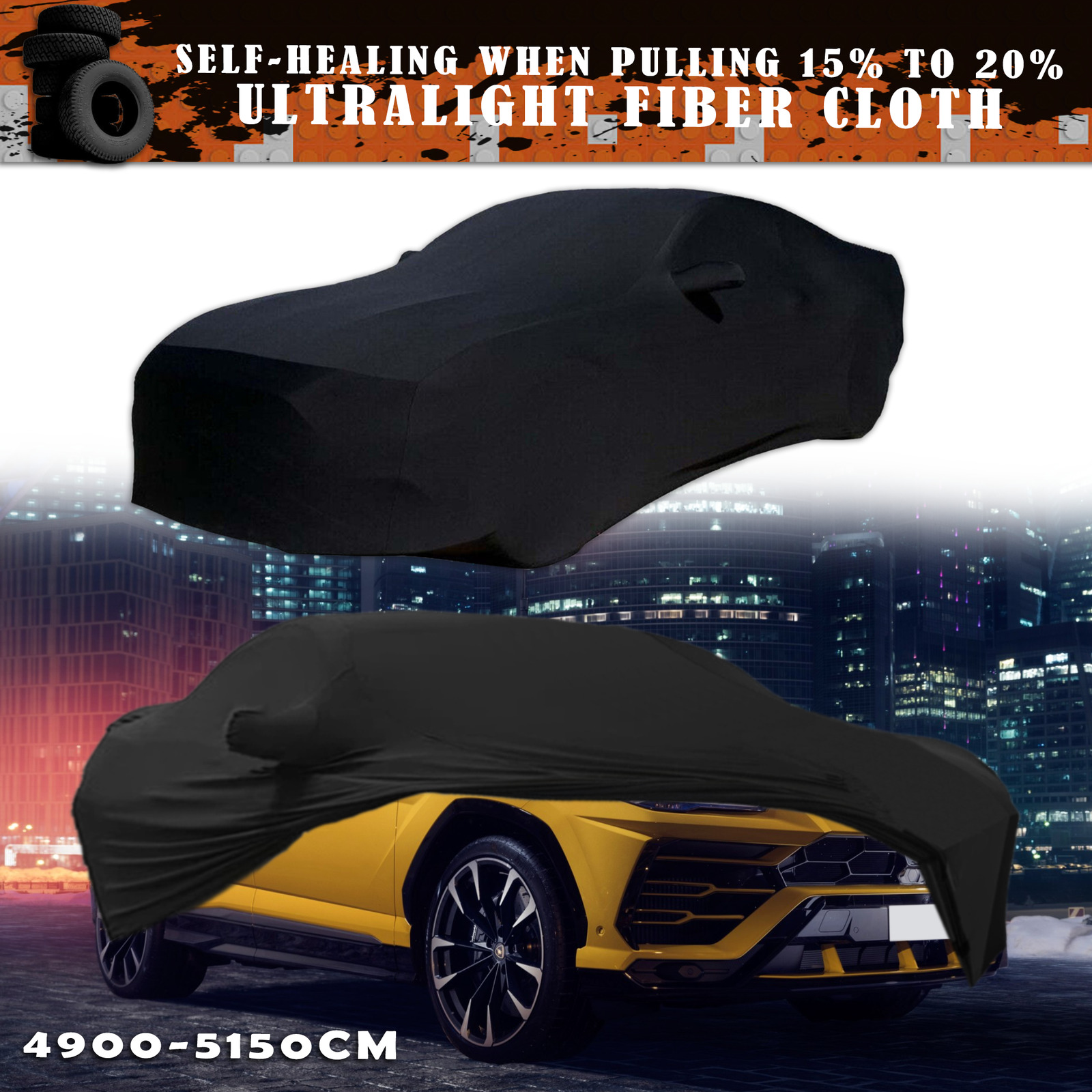 For Lamborghini Urus Satin Soft Stretch Indoor Car Cover Scratch Dust Proof