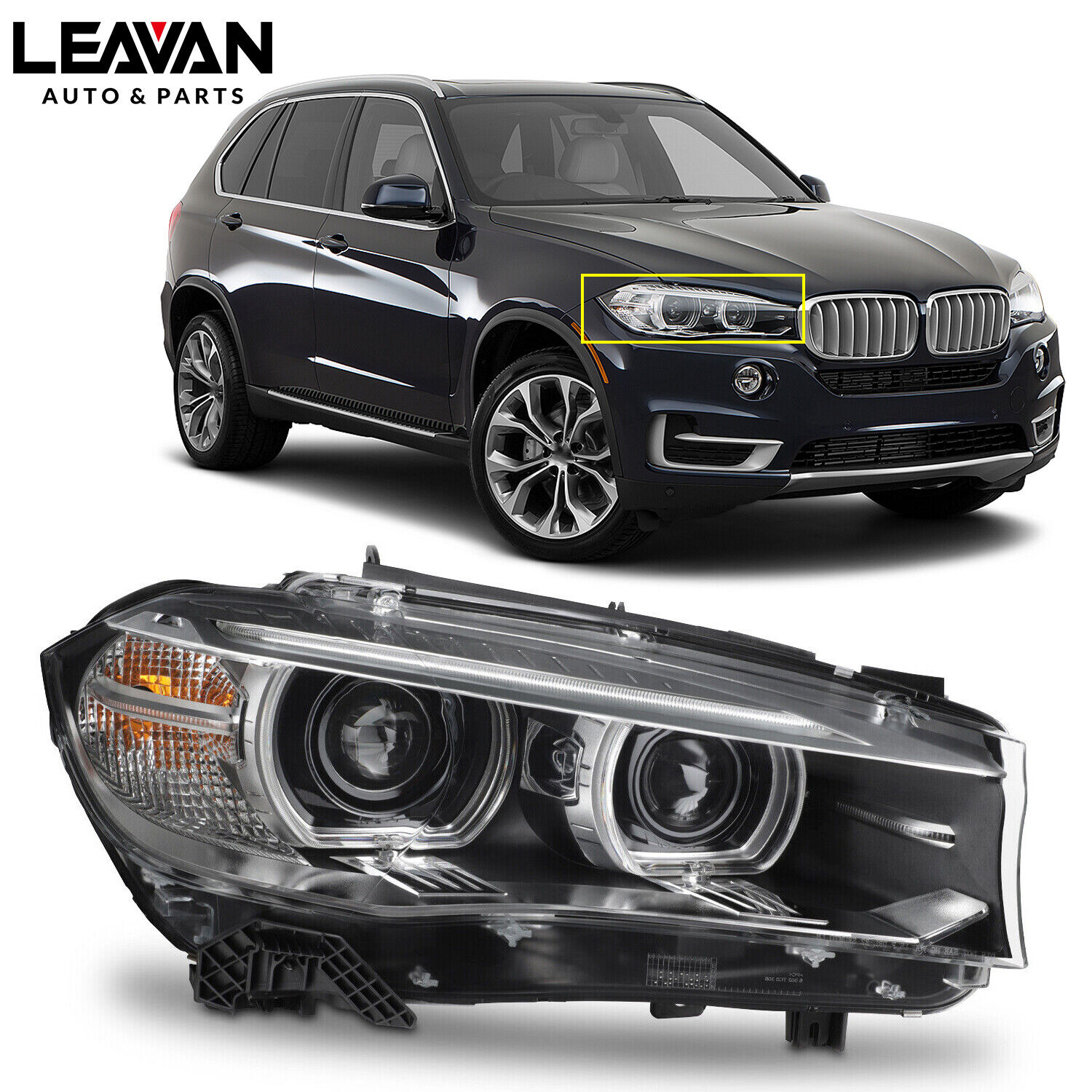 For 2014-2018 BMW X5 F15 F85 HID/Xenon Projector Headlight Passenger Right Side