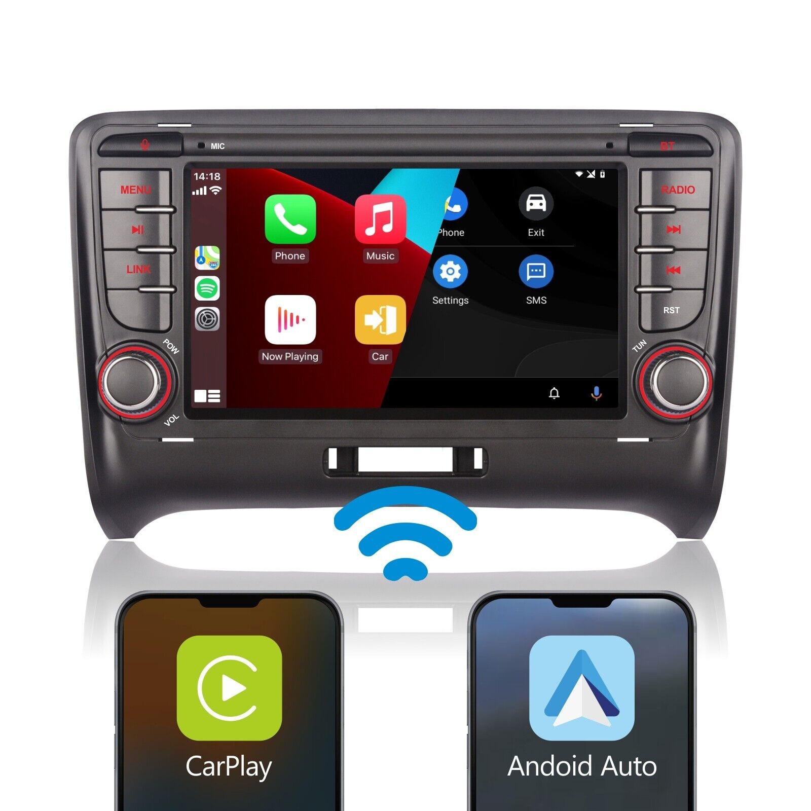 Car Stereo for Audi TT MK2 8J 2006-2014 CarPlay Android Auto High power BT Radio