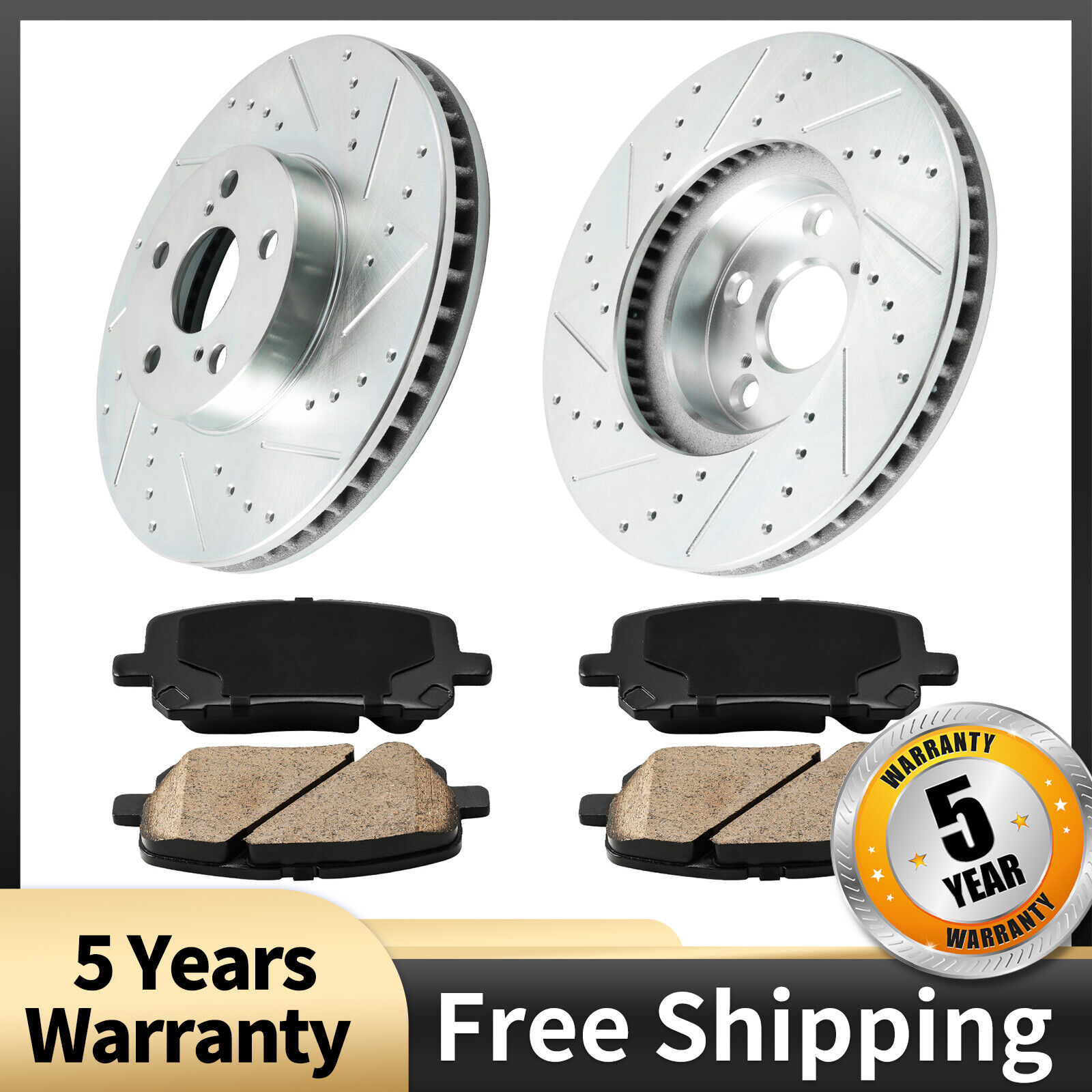 For Pontiac Vibe 2003-2008 Toyota Corolla Front Drilled Disc Rotors + Brake Pads