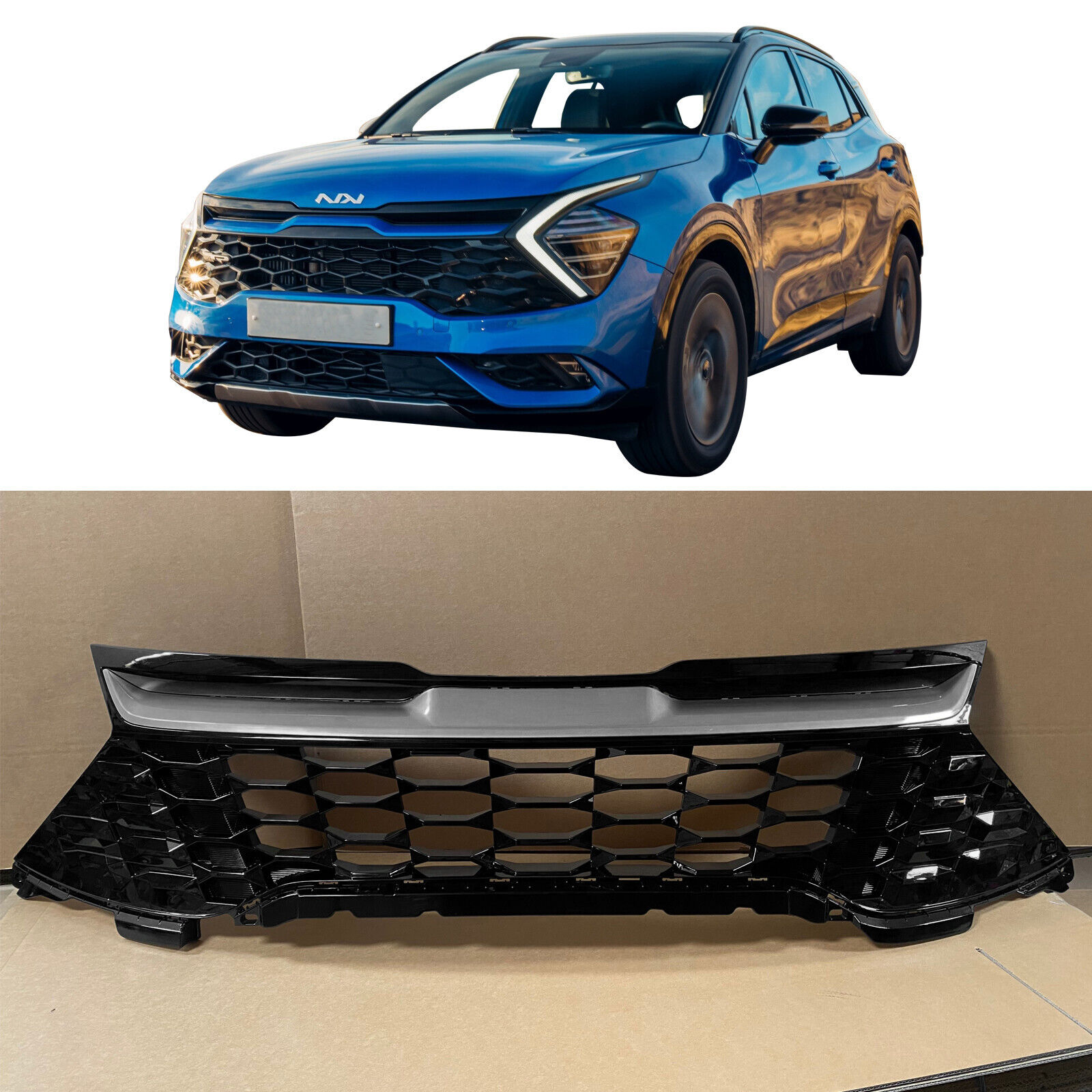 Front Grille Assembly Replacement For 2023 2024 Kia Sportage EX LX SX Prestige