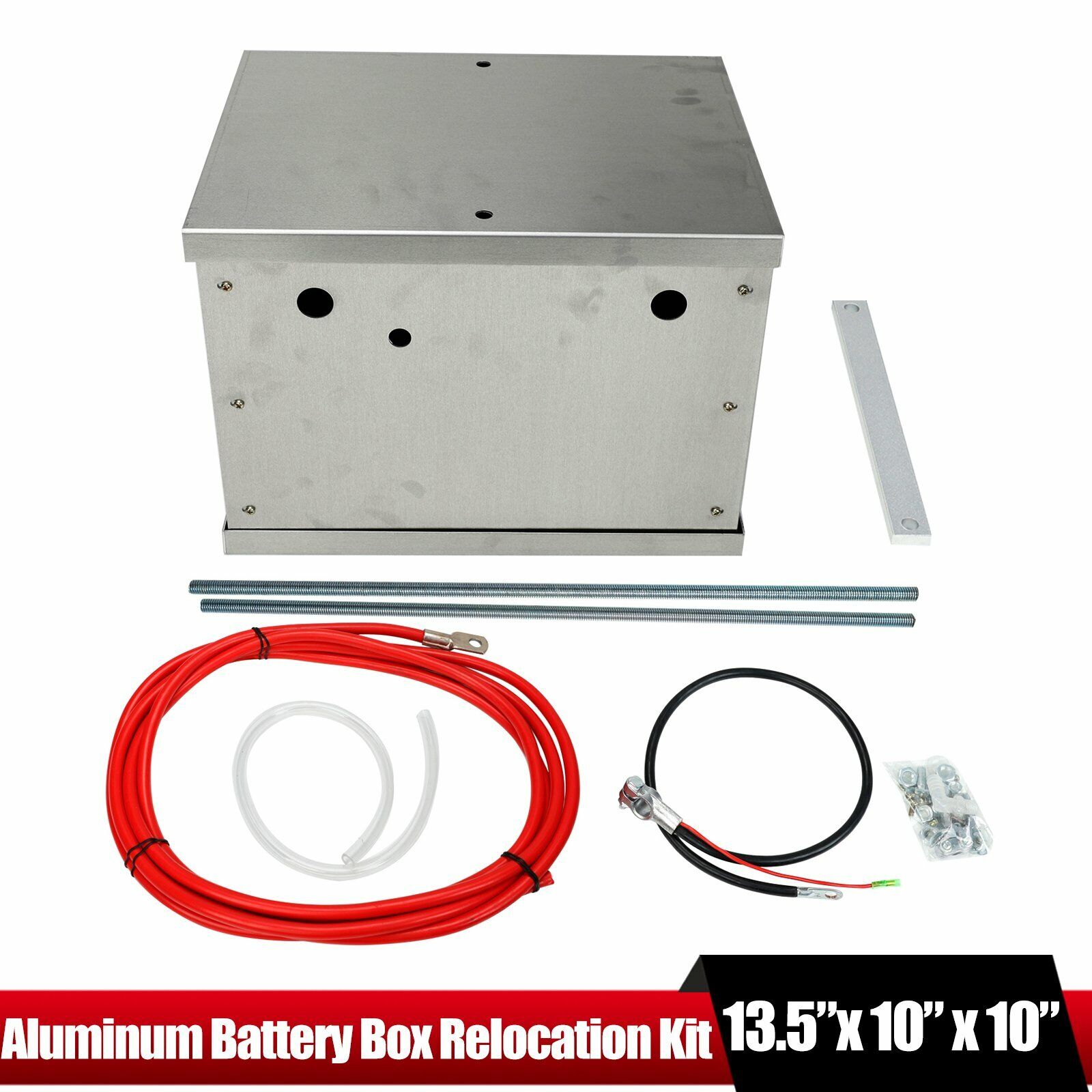Complete Aluminum Battery Box Relocation Kit Universal Polished Billet Race PC