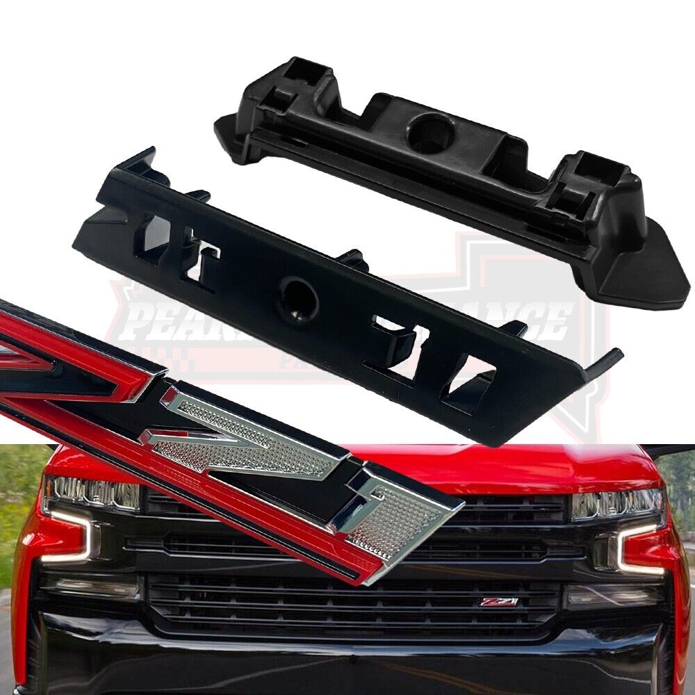 New 3D Front Grille Badge For Silverado Z71 Grill Emblem Silver Red 2019-2023