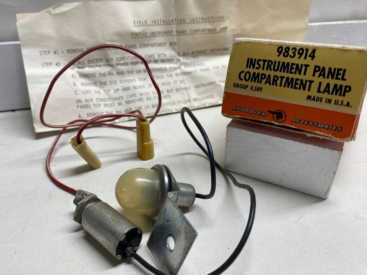 Pontiac 1962-63 Glove Box Light & Switch Kit~4.589/983914~ w/Instructions ~ NOS