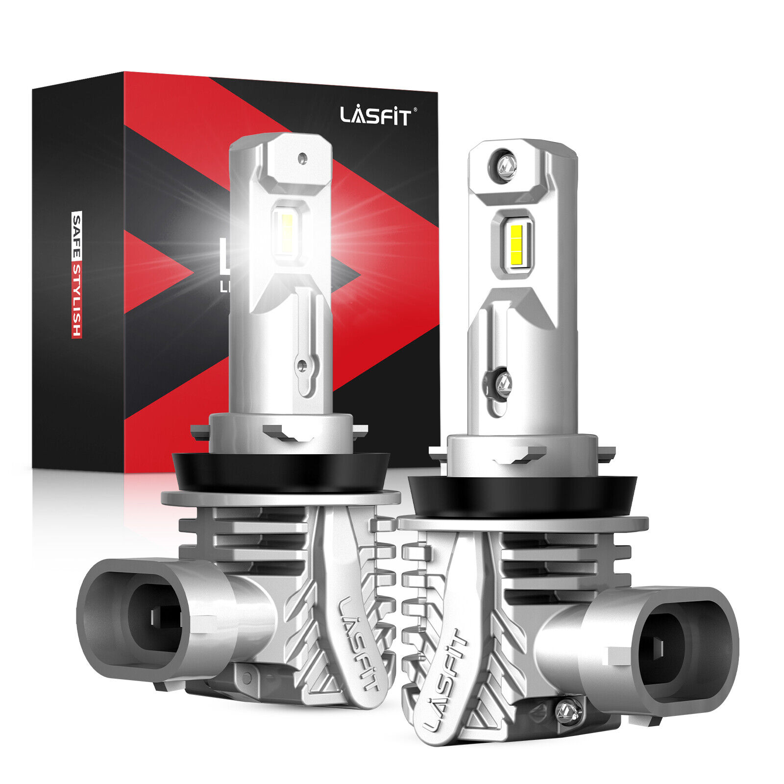 LASFIT LED Headlight Bulbs Conversion Kit 9005 H11 High Low Beam White 6000K