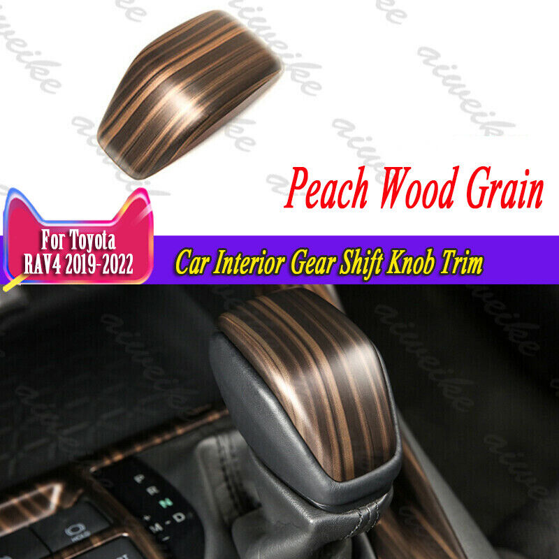 Fit For Toyota RAV4 2019-2024 Peach Wood Grain Car Interior Gear Shift Knob Trim