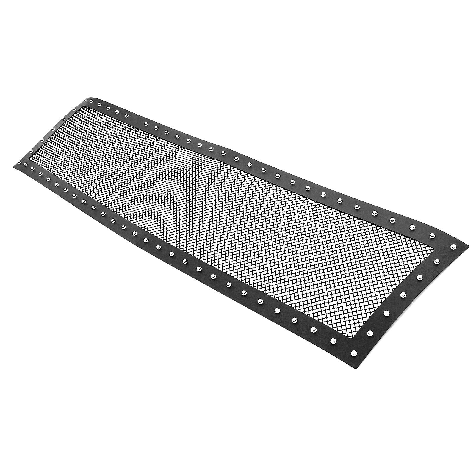 Fits 2007-2010 Chevy Silverado 2500/3500 Stainless 1 PC Black Rivet Mesh Grille