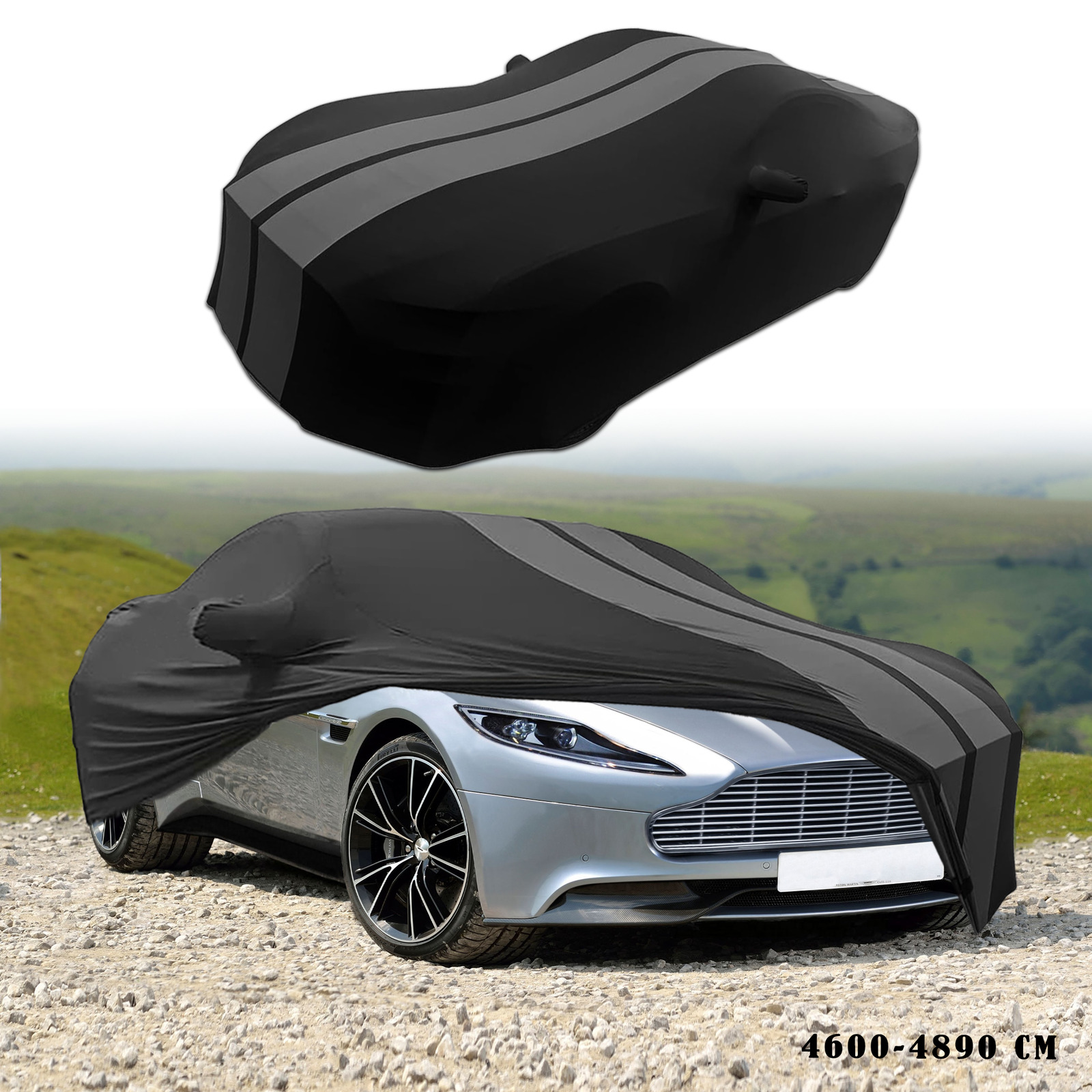Grey/Black Indoor Car Cover Stain Stretch Dustproof For Aston Martin DB9 DB7