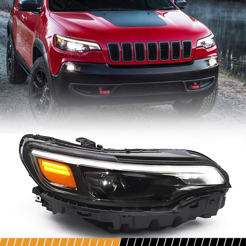 For 2019-2023 Jeep Cherokee Projector Full LED Headlight Assembly Lamp Passenger