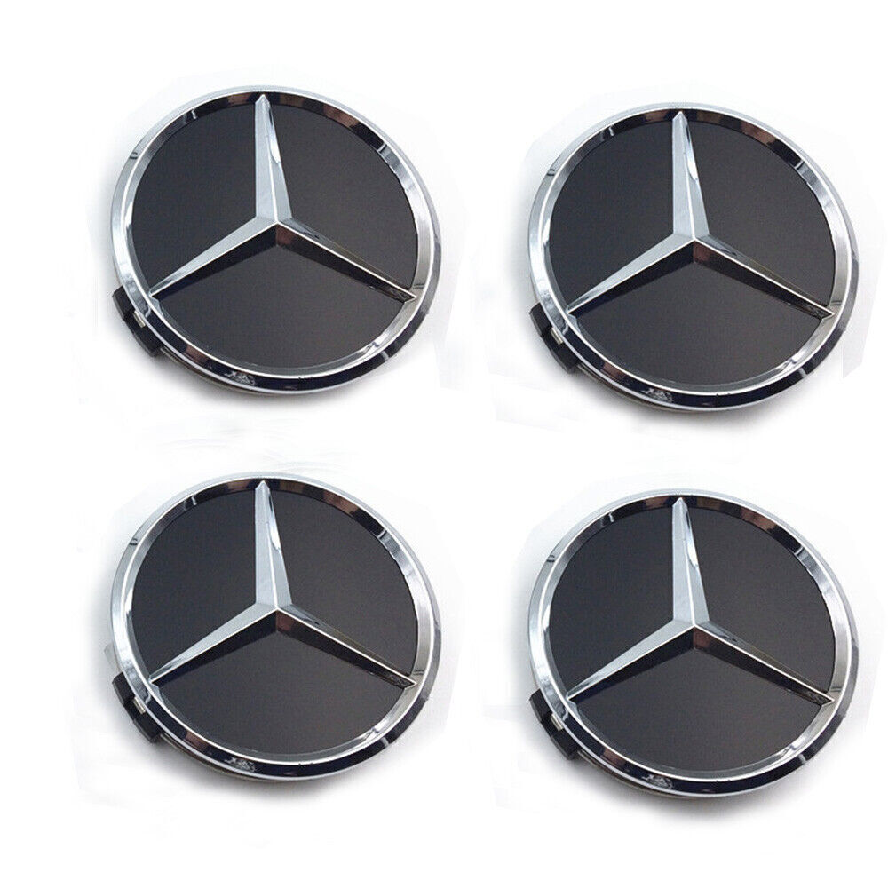 4PCS 75mm Wheel Center Hub Caps Cover Logo Badge Emblem For Mercedes Benz USA