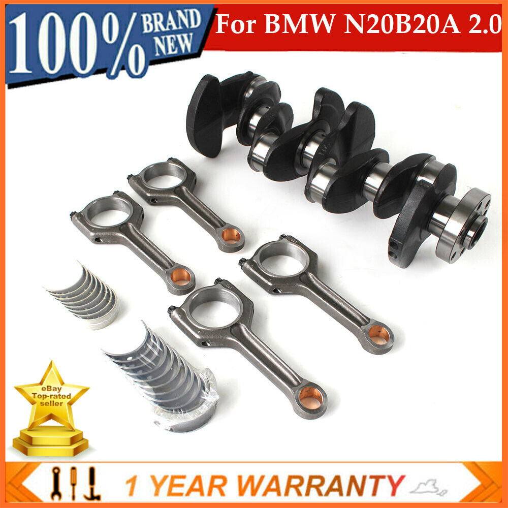 11217640165 Crankshaft & 4 Conrods w/ SET OF BEARINGS For BMW N20B20A 2.0 Engine