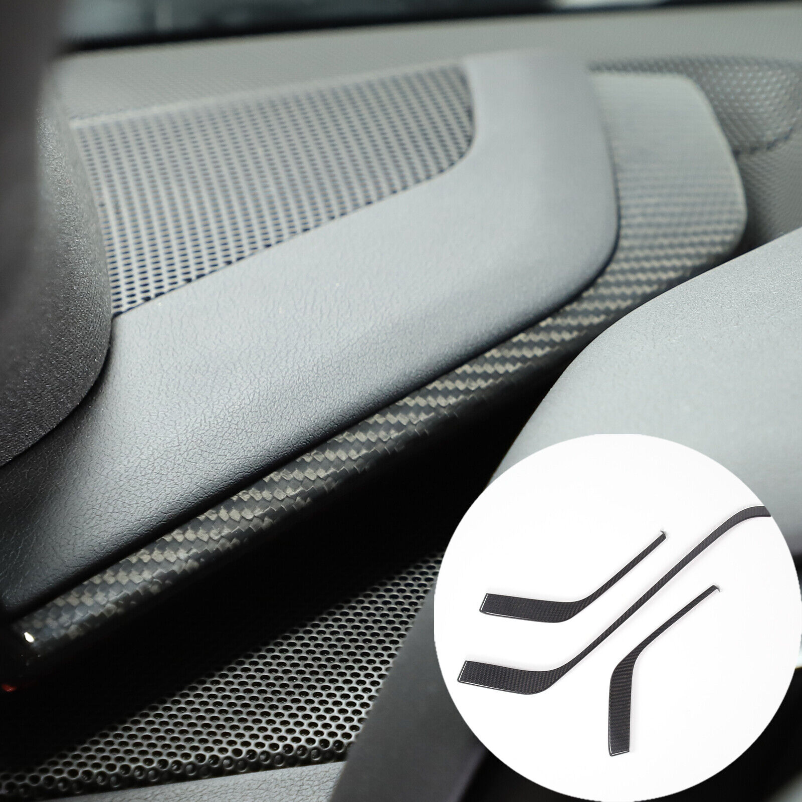 Real Carbon Fiber Interior Dashboard Side Cover Trim For Corvette C8 2020-2023