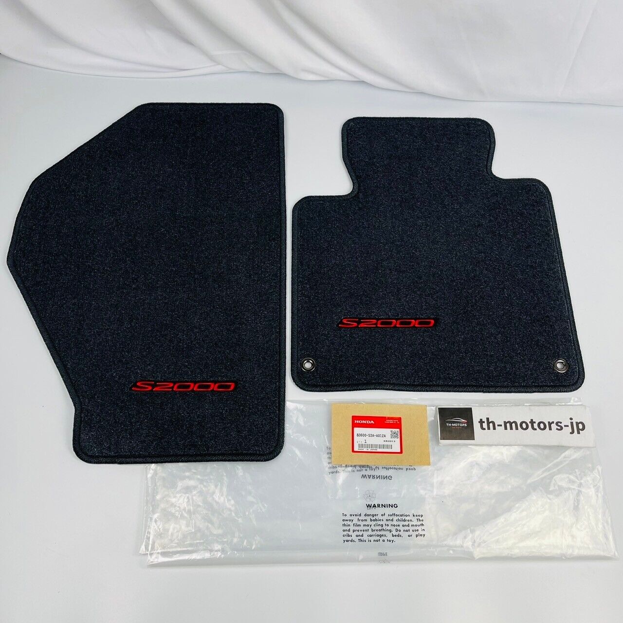 Honda Genuine OEM S2000 Black with Red Stiching Carpeted Set Floor Mat