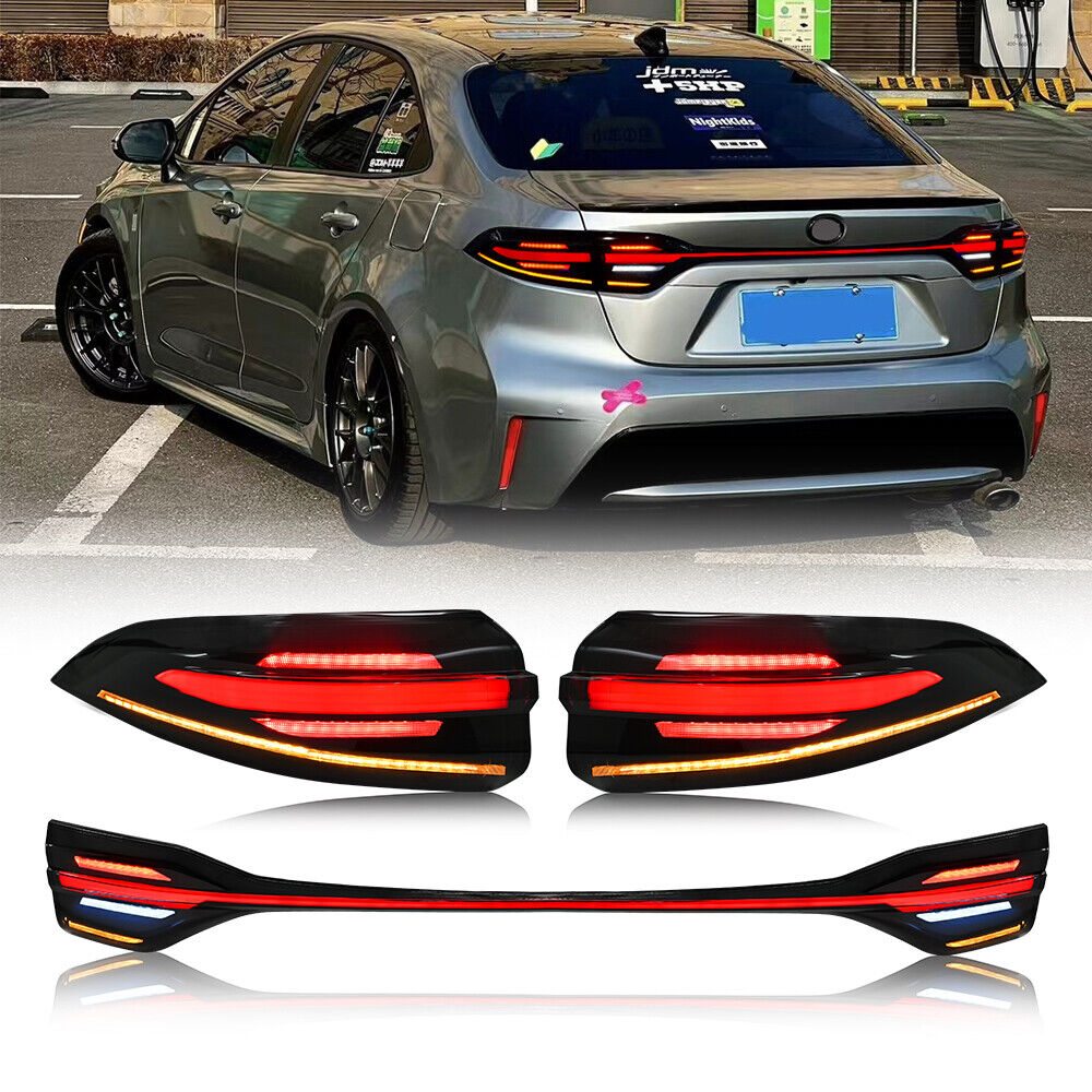 LED Tail Lights w/ Center Lamp for Toyota Corolla 2020-2024 Rear Lamps Assembly