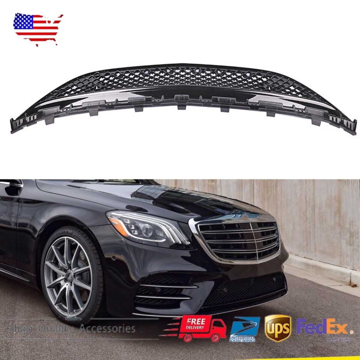 2228857100 Front Bumper Mesh Grille FOR Mercedes Benz S450 S560 S65 AMG 2018-20