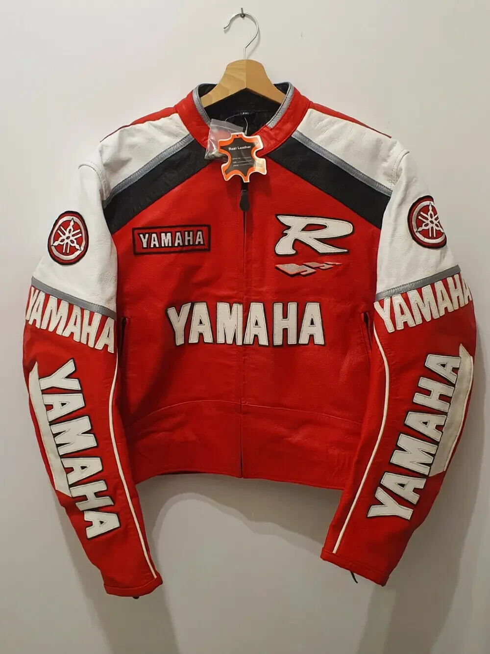 Yamaha Men\'s Racing Motorbike Leather Jacket Yamaha Motorcycle Biker Jacket