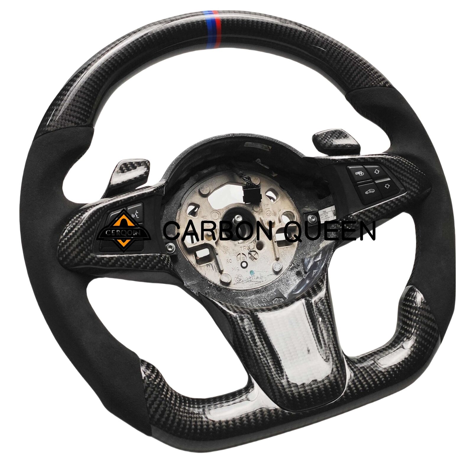 REAL CARBON FIBER Steering Wheel FOR BMW Z4 E86 W/BUTTONS AND PADDLES 09-16 YEAR