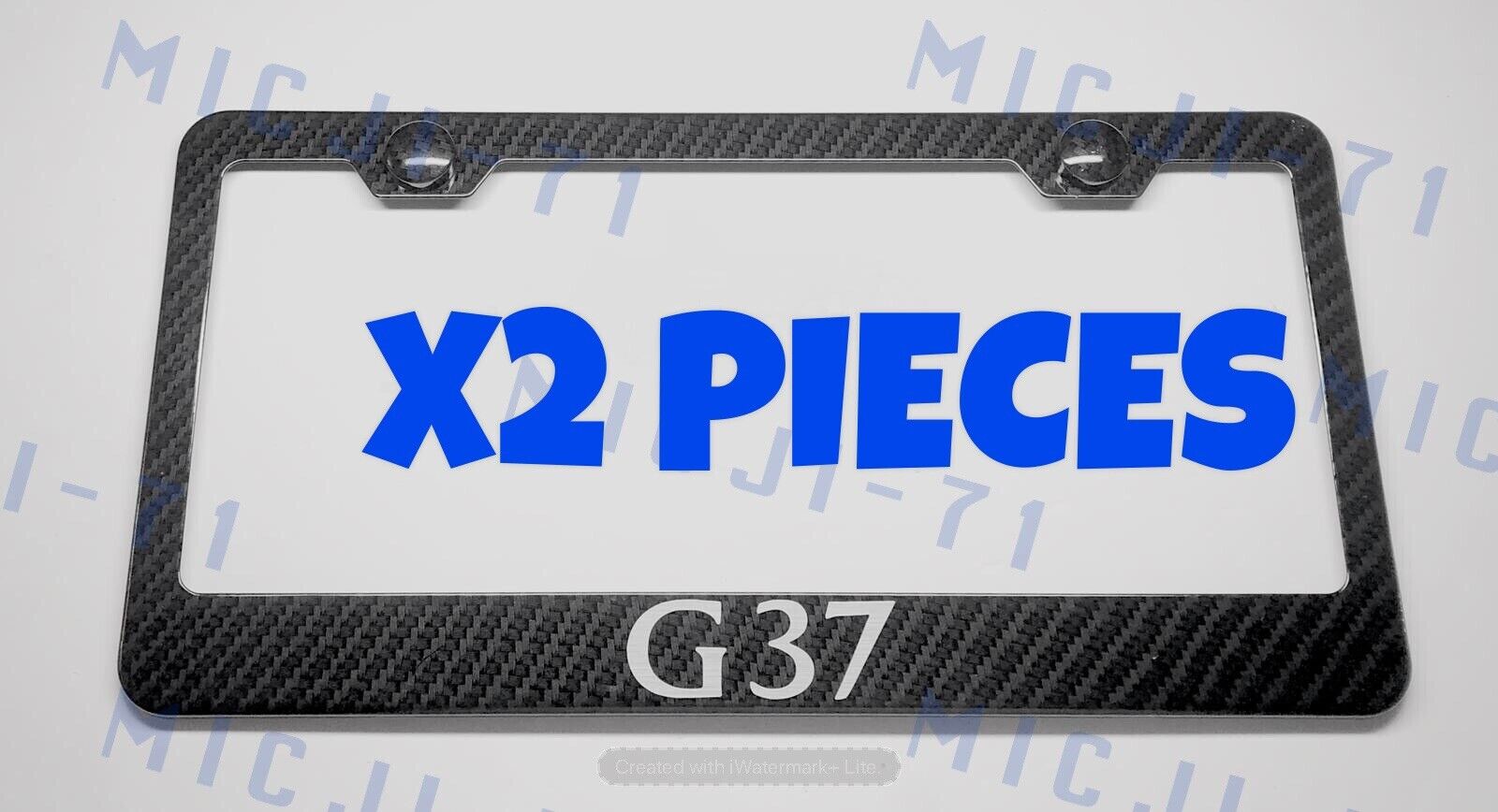 X2 100% G37 G 37 Carbon Fiber Style Stainless Steel License Plate Frame Holder