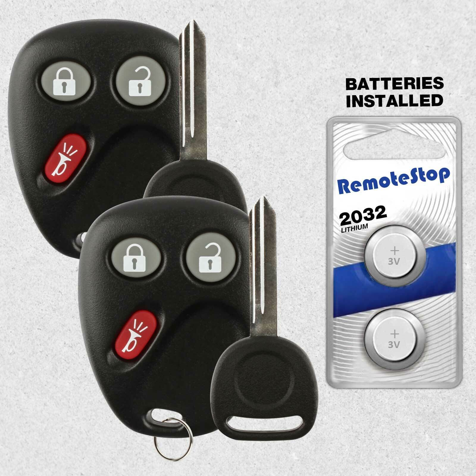 2 For 2003 2004 2005 2006 Chevrolet Suburban Tahoe Keyless Car Remote Fob + Key
