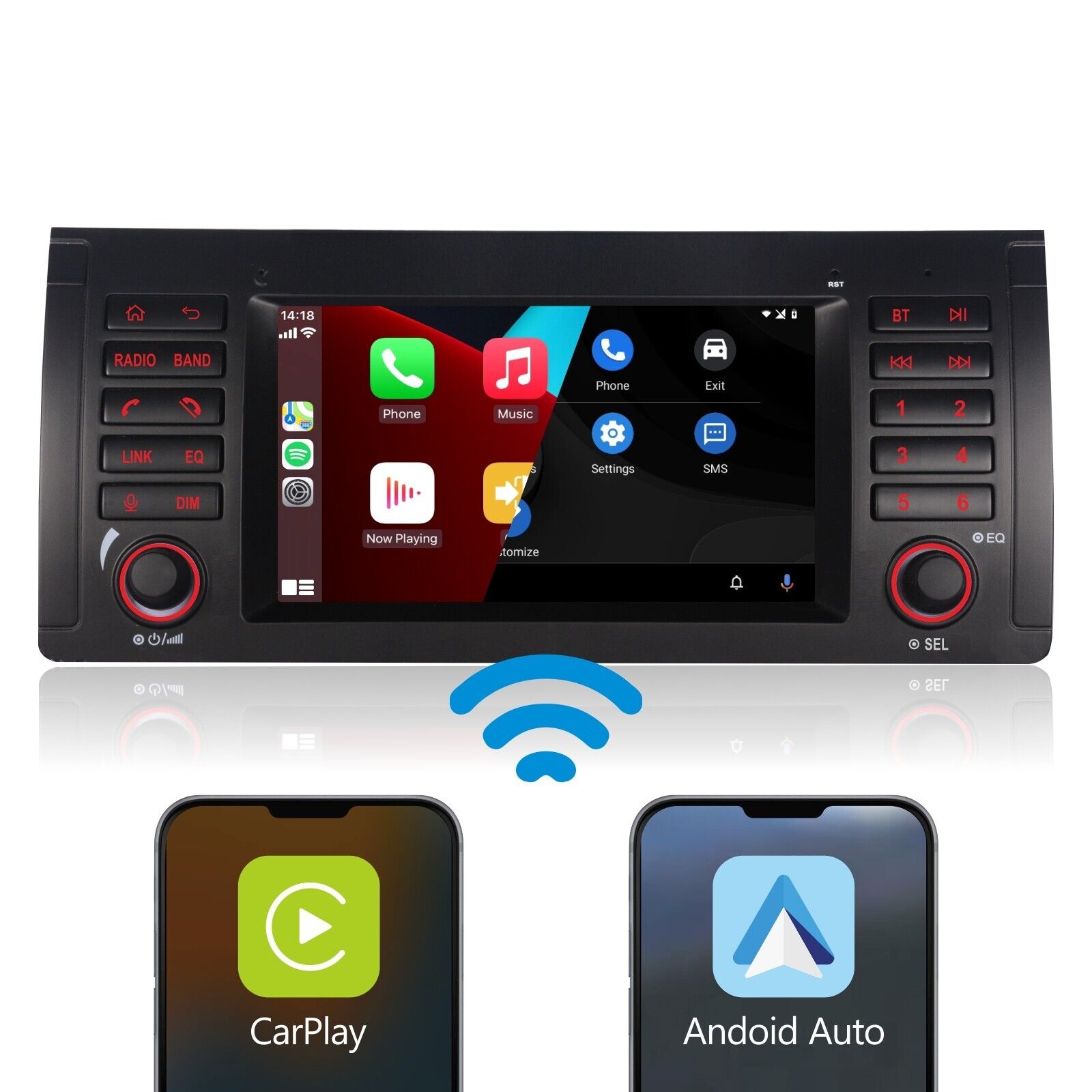 Car Stereo for BMW E39 E53 X5 5 series CarPlay Android Auto High power output BT