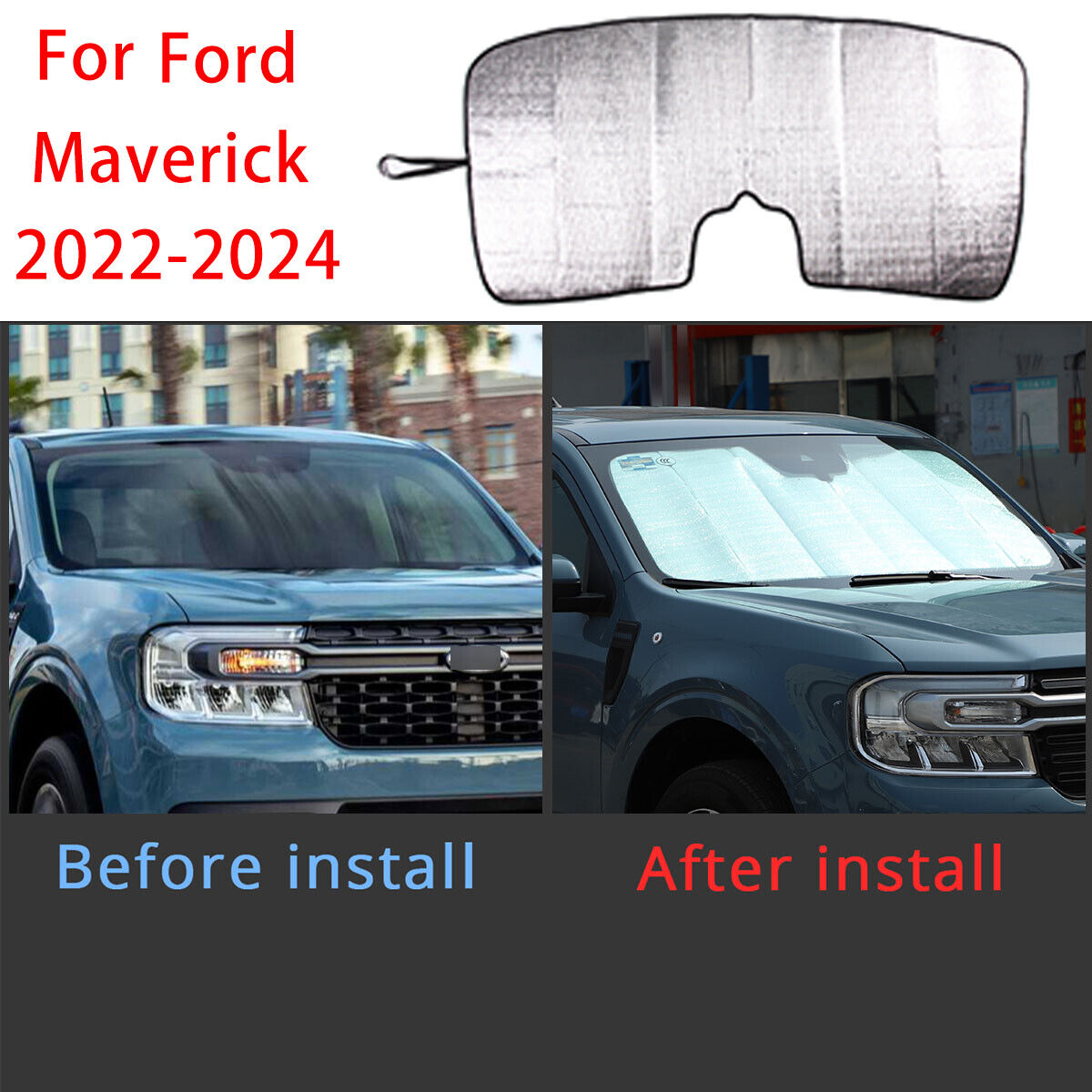 1pcs Foldable Front Windshield Sunshield For Ford Maverick 2022-2024