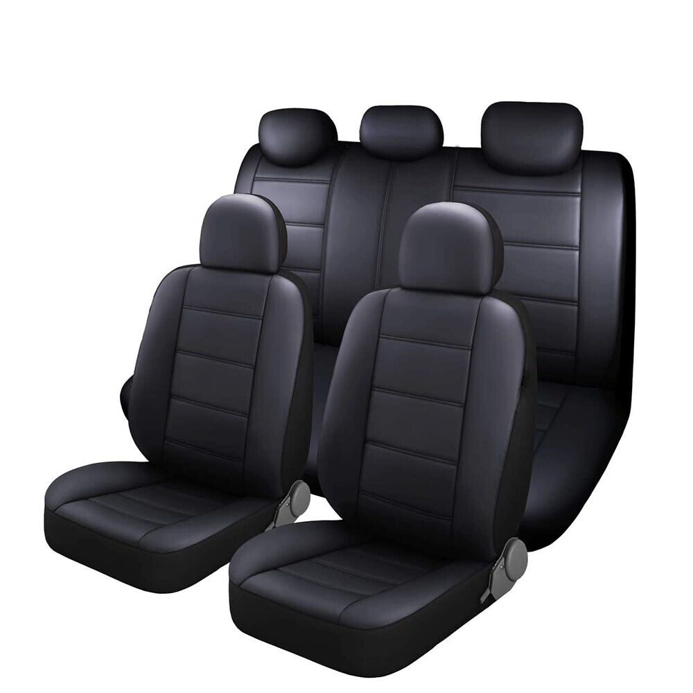 Leather Car Seat Covers Full Set 5-Seats Front Rear Protector Cushion For TOYOTA