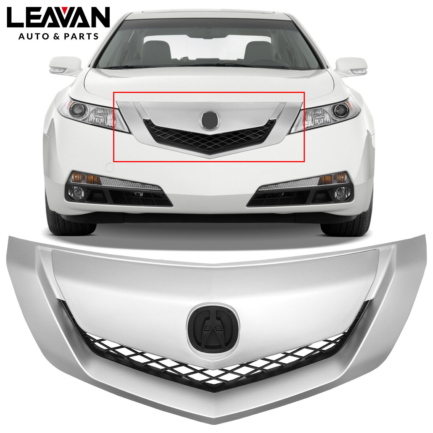 Fits For 2009 2010 2011 Acura TL Grille Chrome Front Bumper Upper Grill
