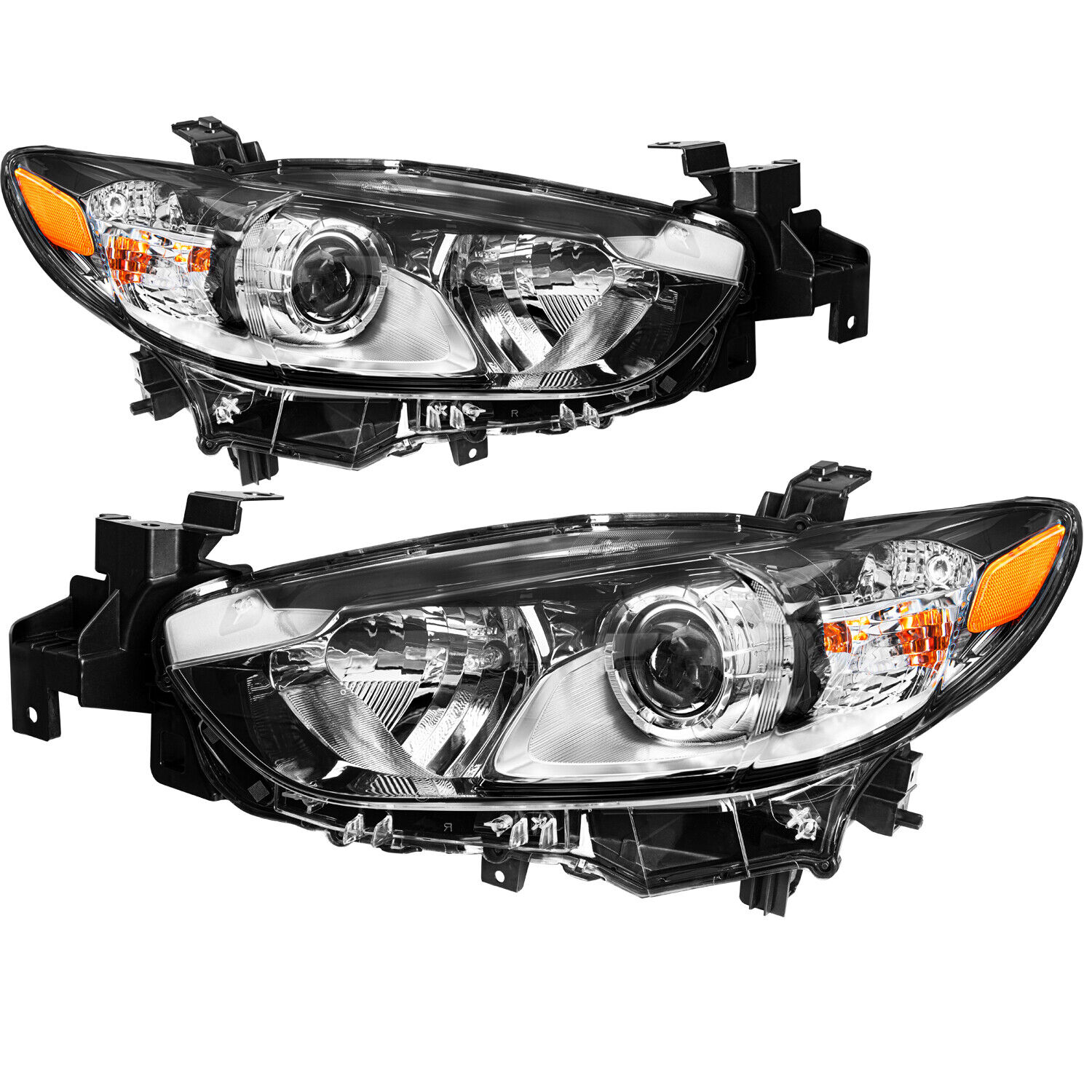 For 2014-2017 Mazda 6 Halogen Headlights Assembly Driver & Passenger Side w/Bulb