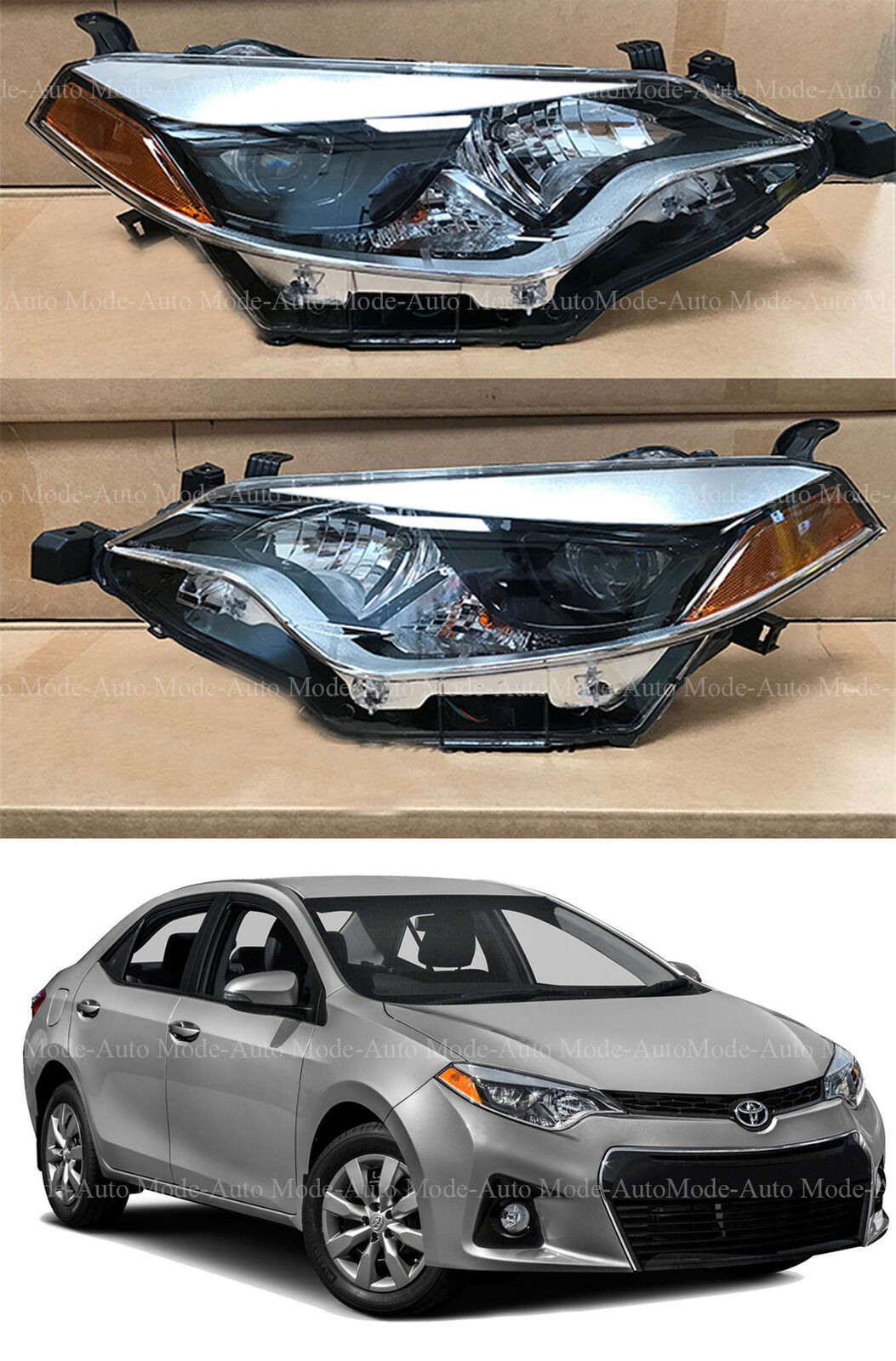 LED Headlight Assembly for 2014 2015 2016 Toyota Corolla Left Right 2pc Pair Set
