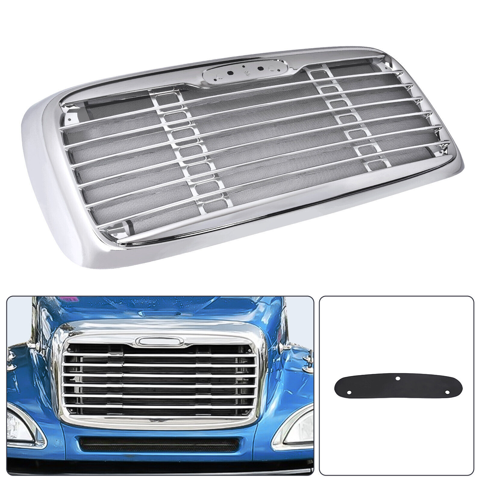 Fit For Freightliner Columbia 2000-2008 #A1715251002 Grille Chrome W/ Bug Screen