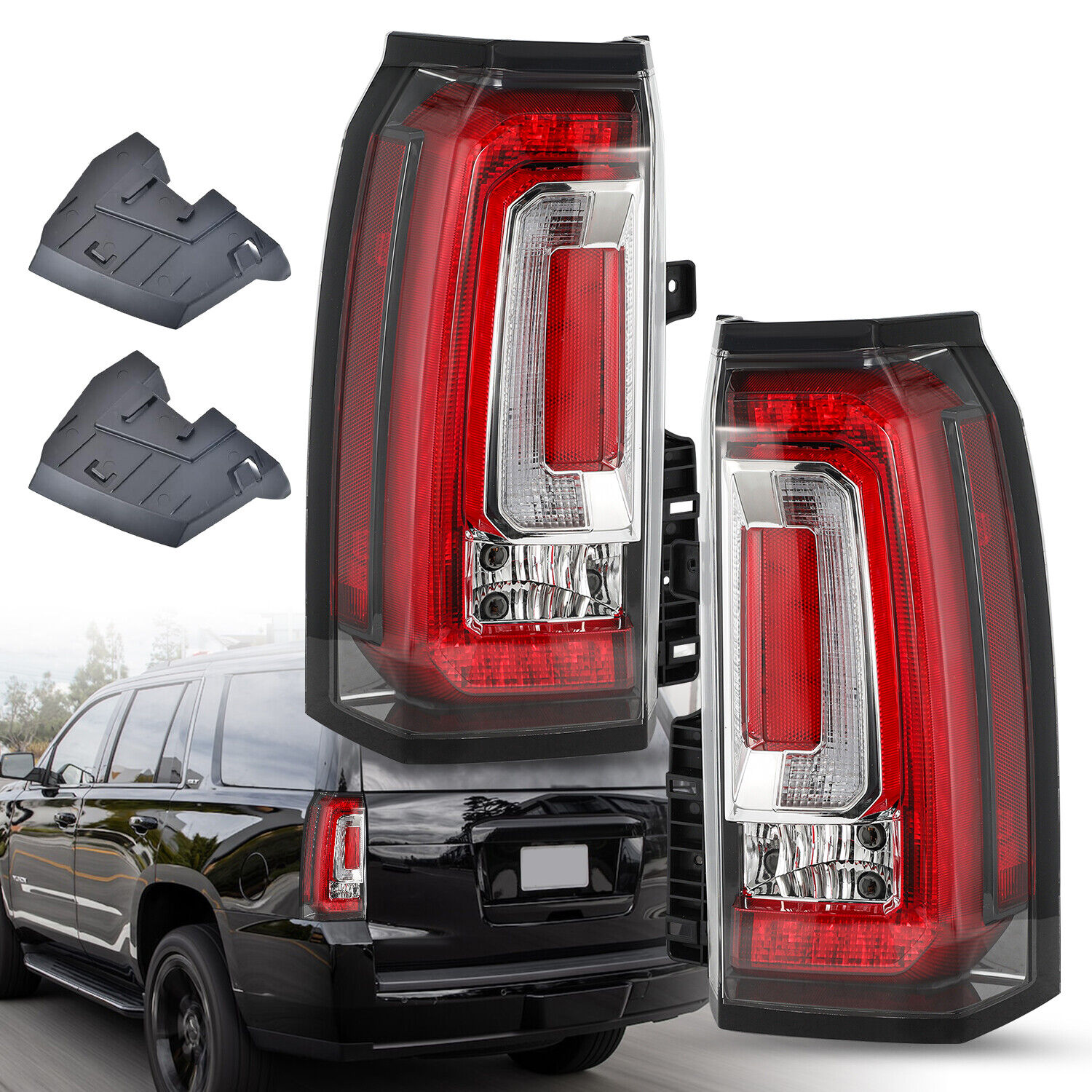 OEM LED Tail Lights For 2015-2020 GMC Yukon XL Brake Taillamp Left+Right W/Bulbs