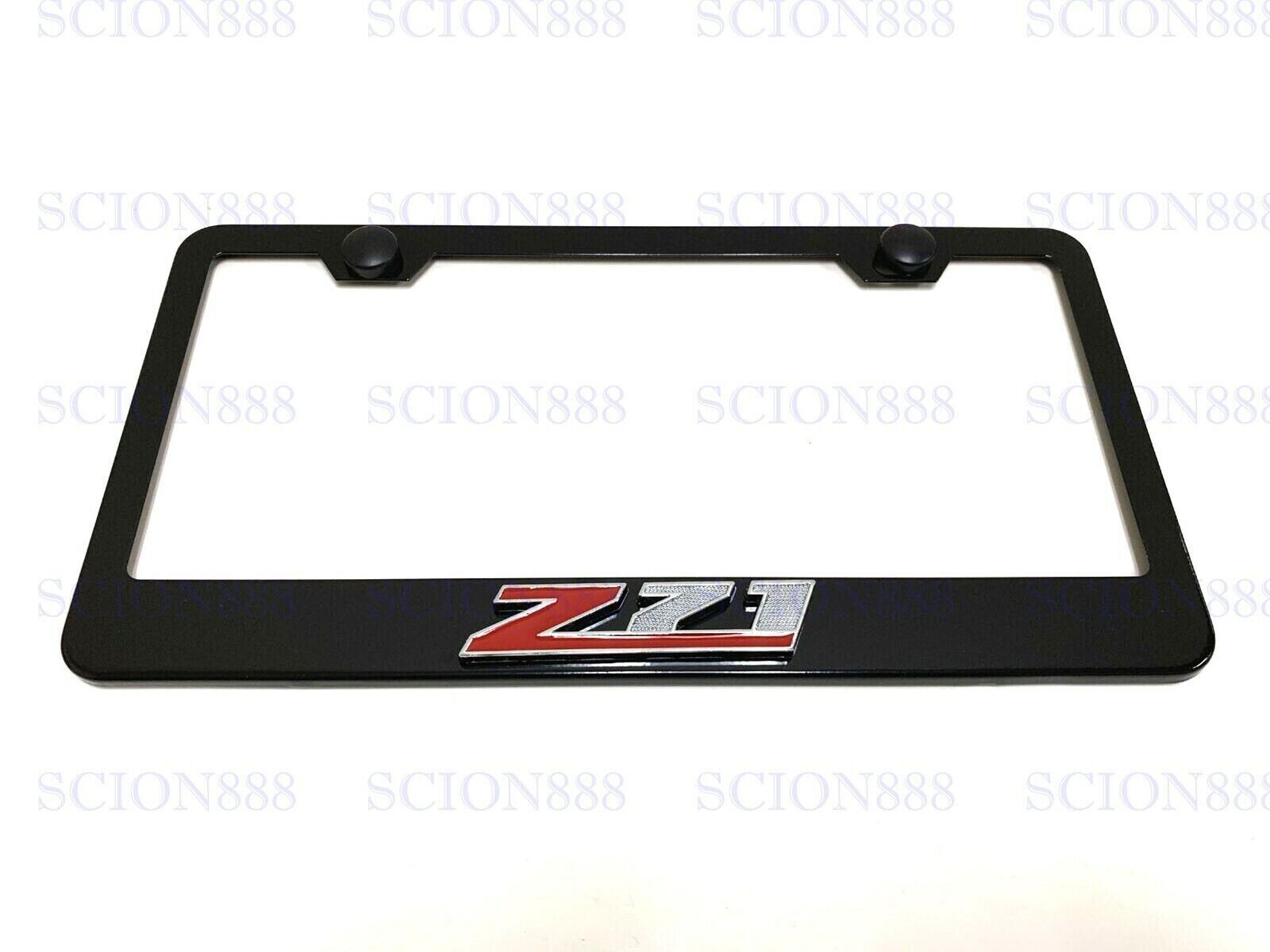 1pc 3D Z71 LOGO Emblem Badge BLACK Stainless Metal License Plate Frame
