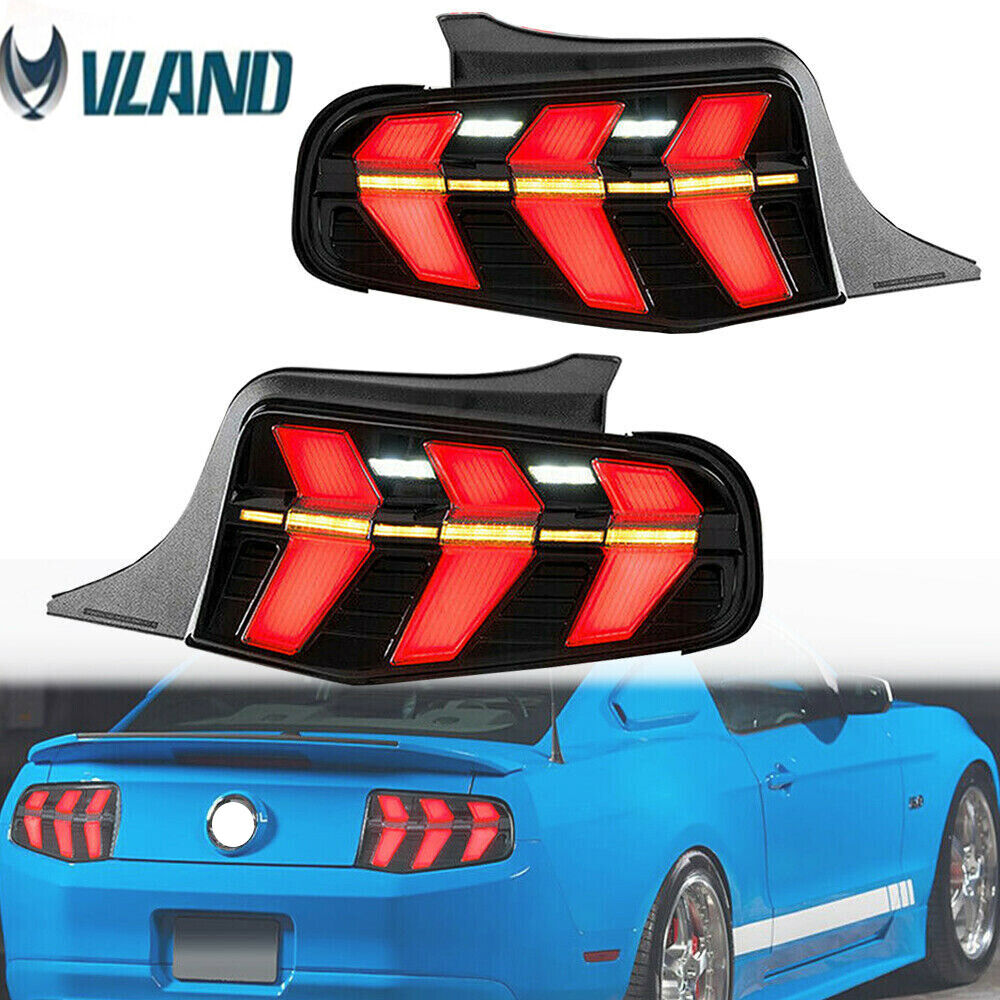 Box(2) LED Tail Lights 7-Modes Sequential Blinker Brake For 10-12 Ford Mustang