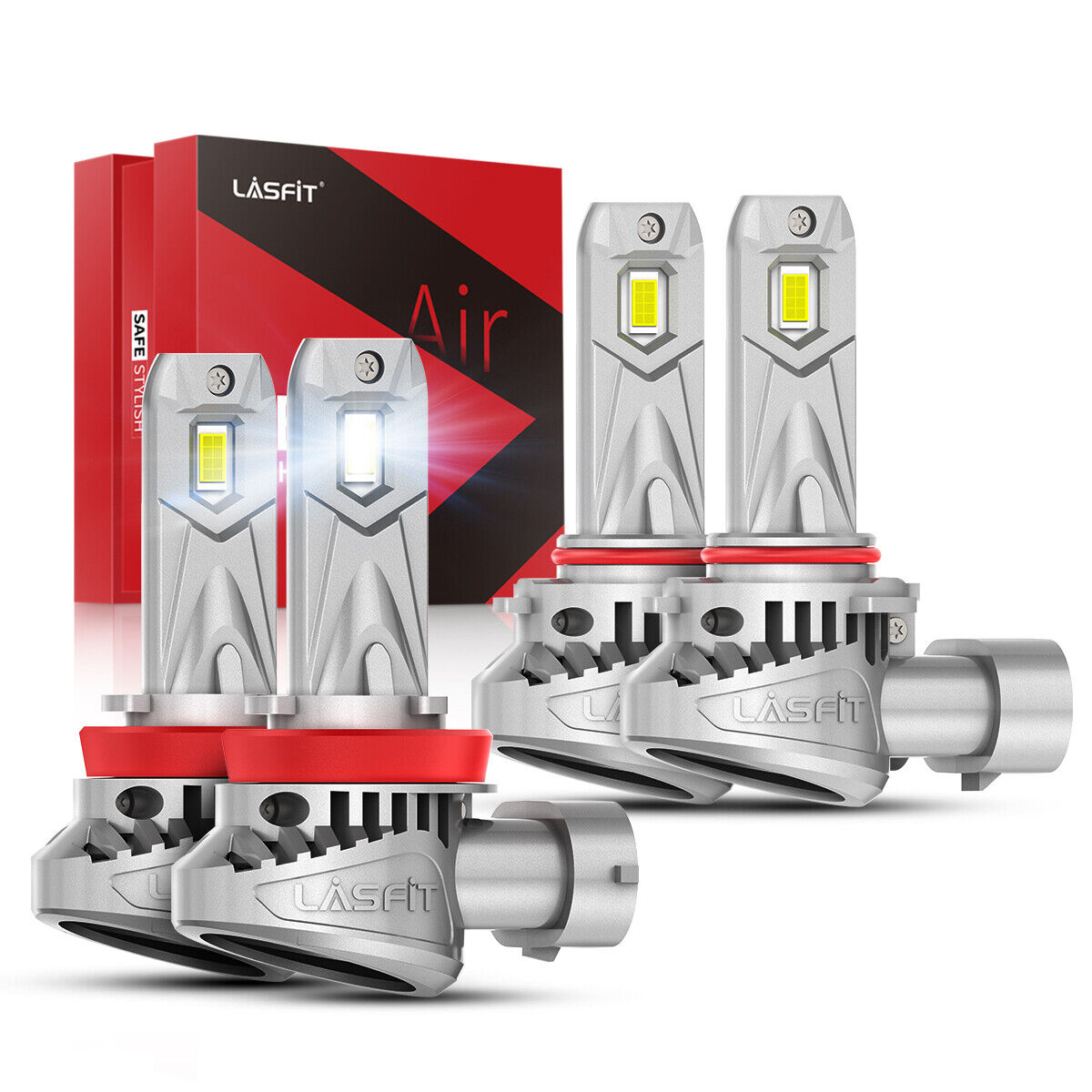 Lasfit H11 9005 LED Headlight Bulb High Low Beam Super Bright White LCair Series