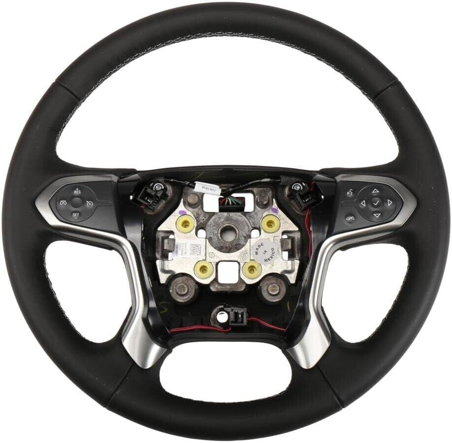 2014-2020 Silverado Suburban Tahoe GM Black Leather Steering Wheel 84483746