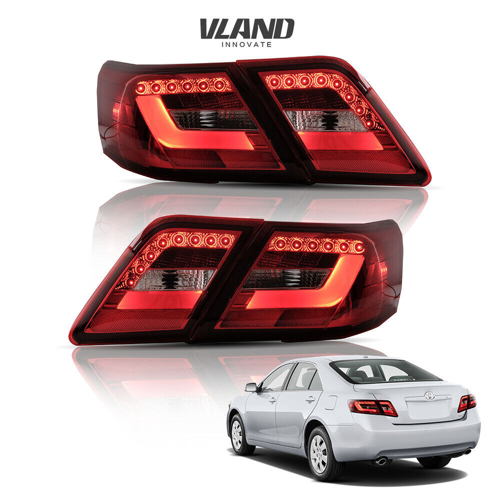 2PCS VLAND LED Tail Lights For TOYOTA CAMRY 2007-2009 Red Lens Rear Lights