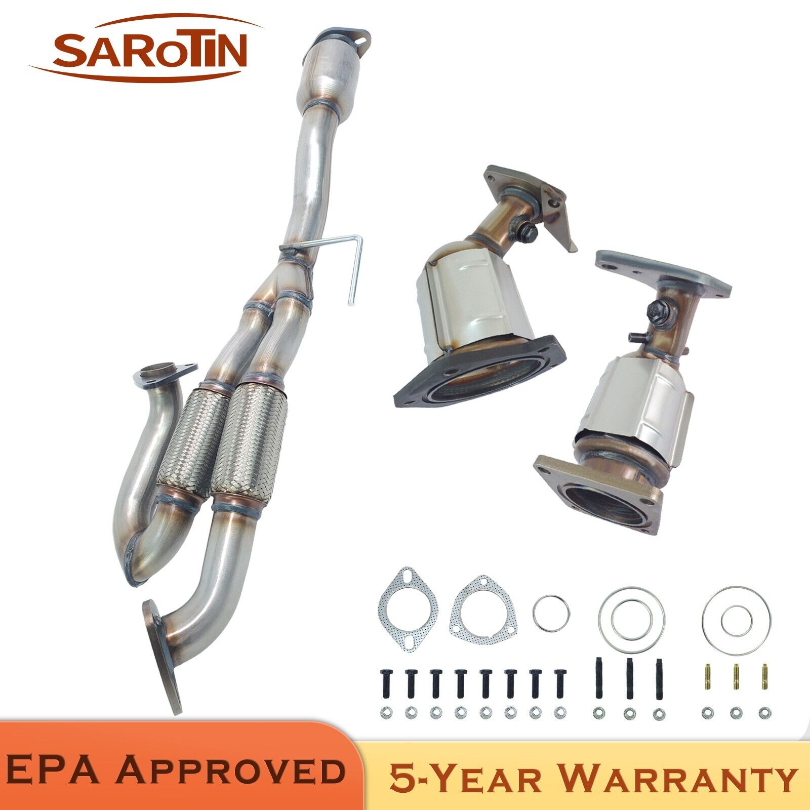 3X Front & Rear For Nissan Maxima 2009-2014 3.5L Catalytic Converter