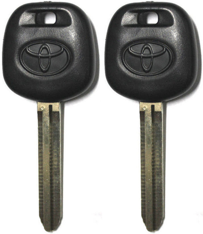 2 NEW TOYOTA REPLACEMENT UNCUT TRANSPONDER 4D CHIP CAR IGNITION KEY - WITH LOGO