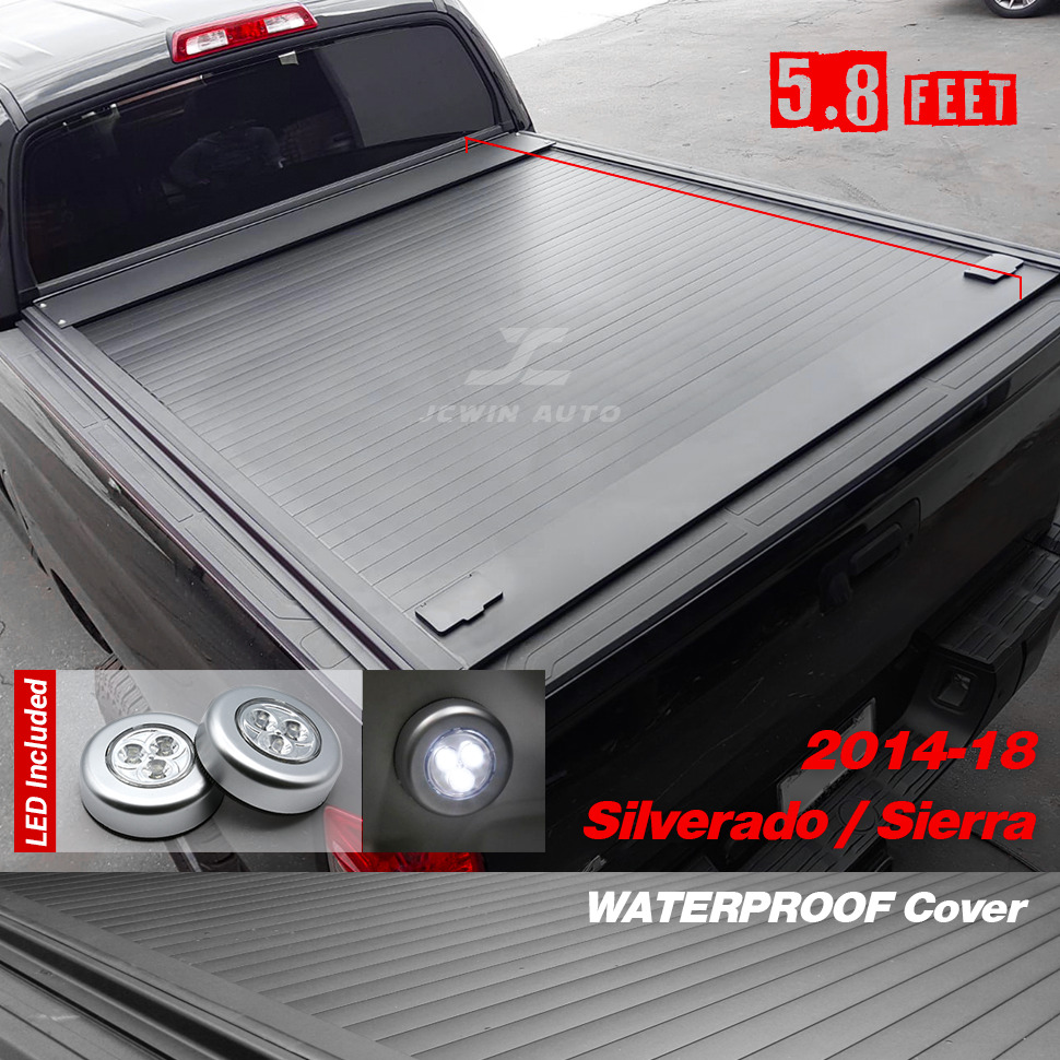 2014 - 2020 Silverado/Sierra 5.8ft Aluminum Retractable Tonneau Cover + LED