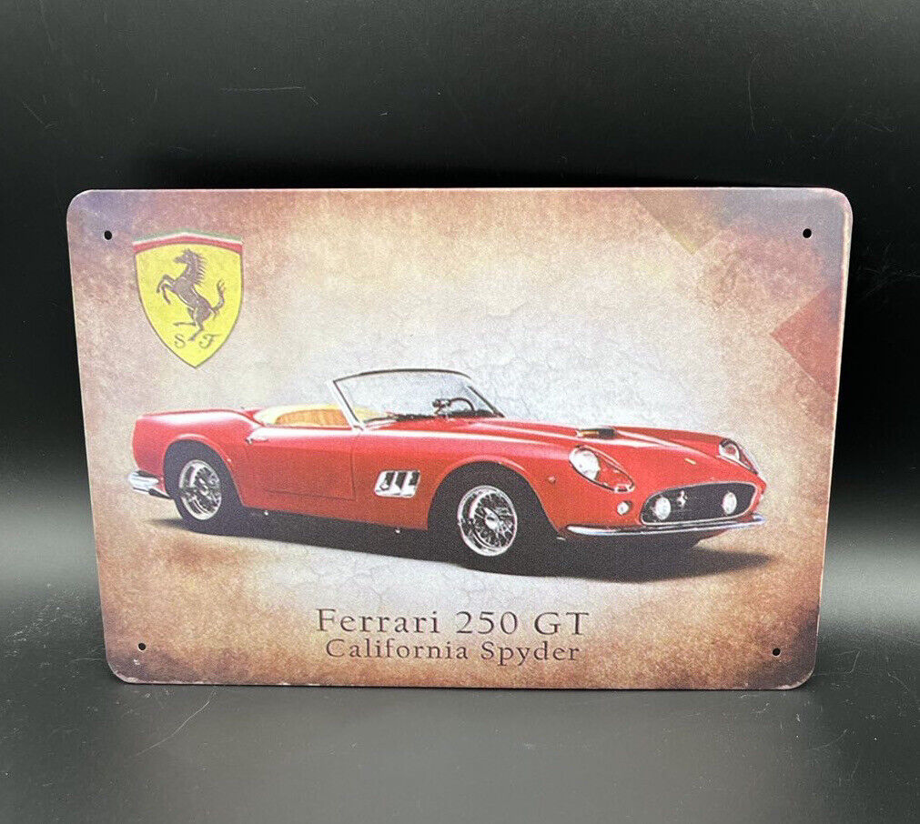 Garage Tag with Ferrari 250 GT California Spyder Logo